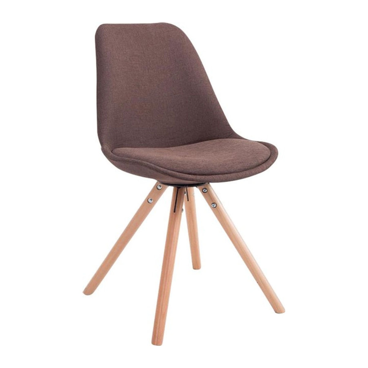CLP Retro-Stuhl Toulouse Rund mit Stoffbezug und Holzgestell, Sitzhöhe: 48 cm - Bild 1