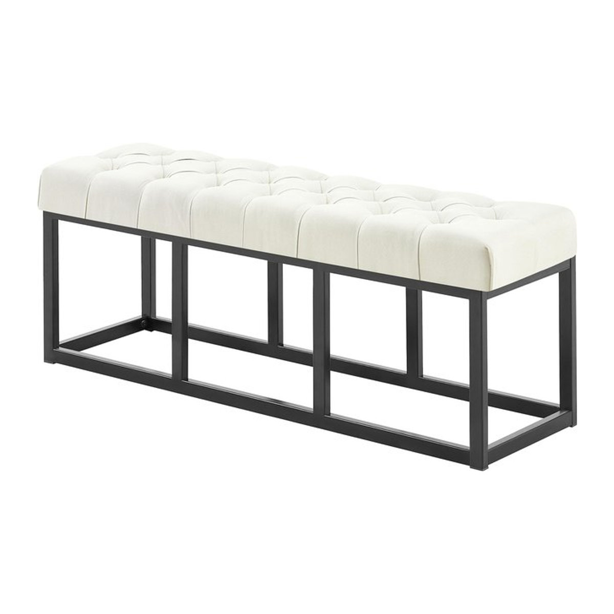 CLP Sitzbank Amun Modern mit Stoff-Bezug und schwarzem Metallgestell in Schwarz - Bild 1