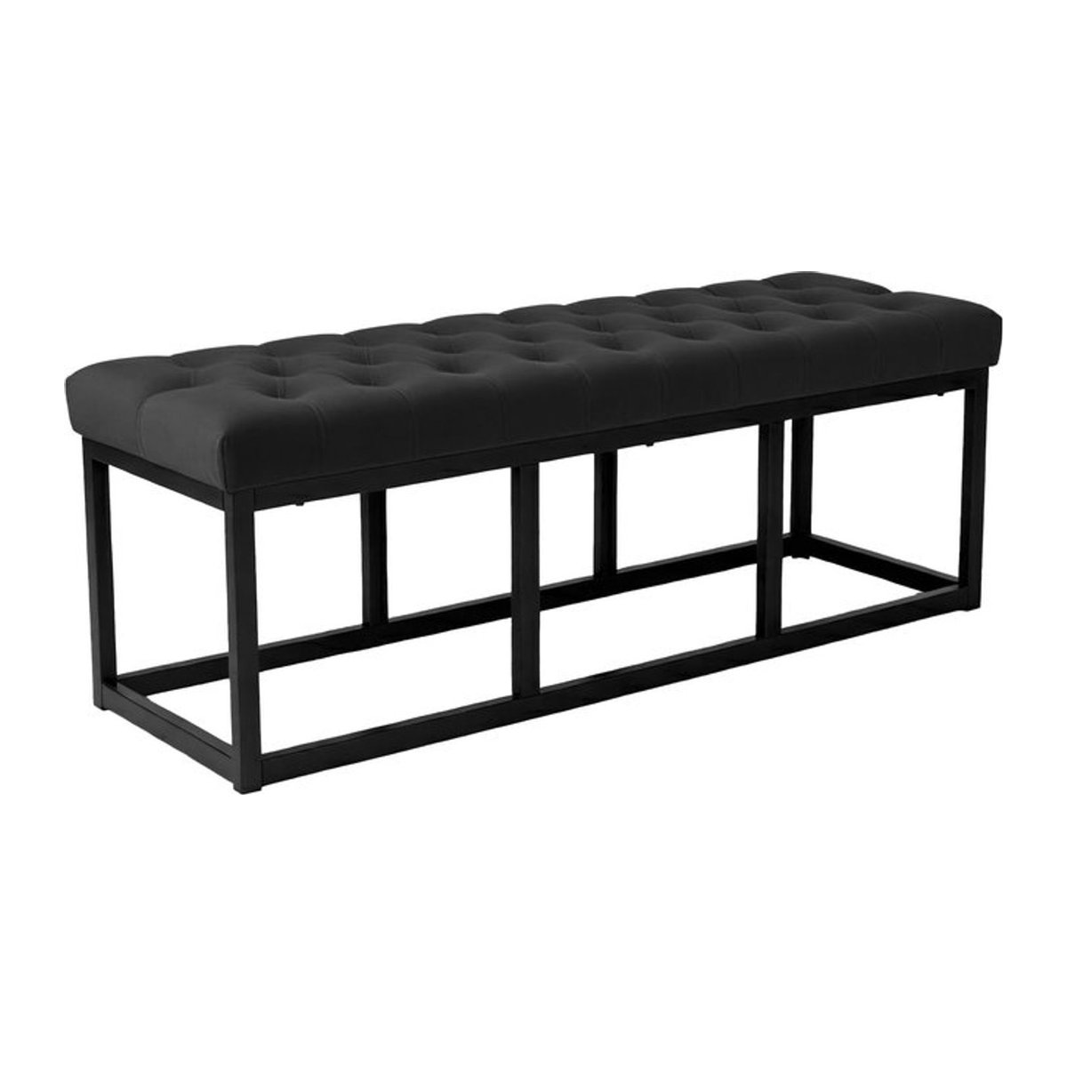 CLP Sitzbank Polson modern aus Samt und Metall in Schwarz, Breite: 120 cm - Bild 1