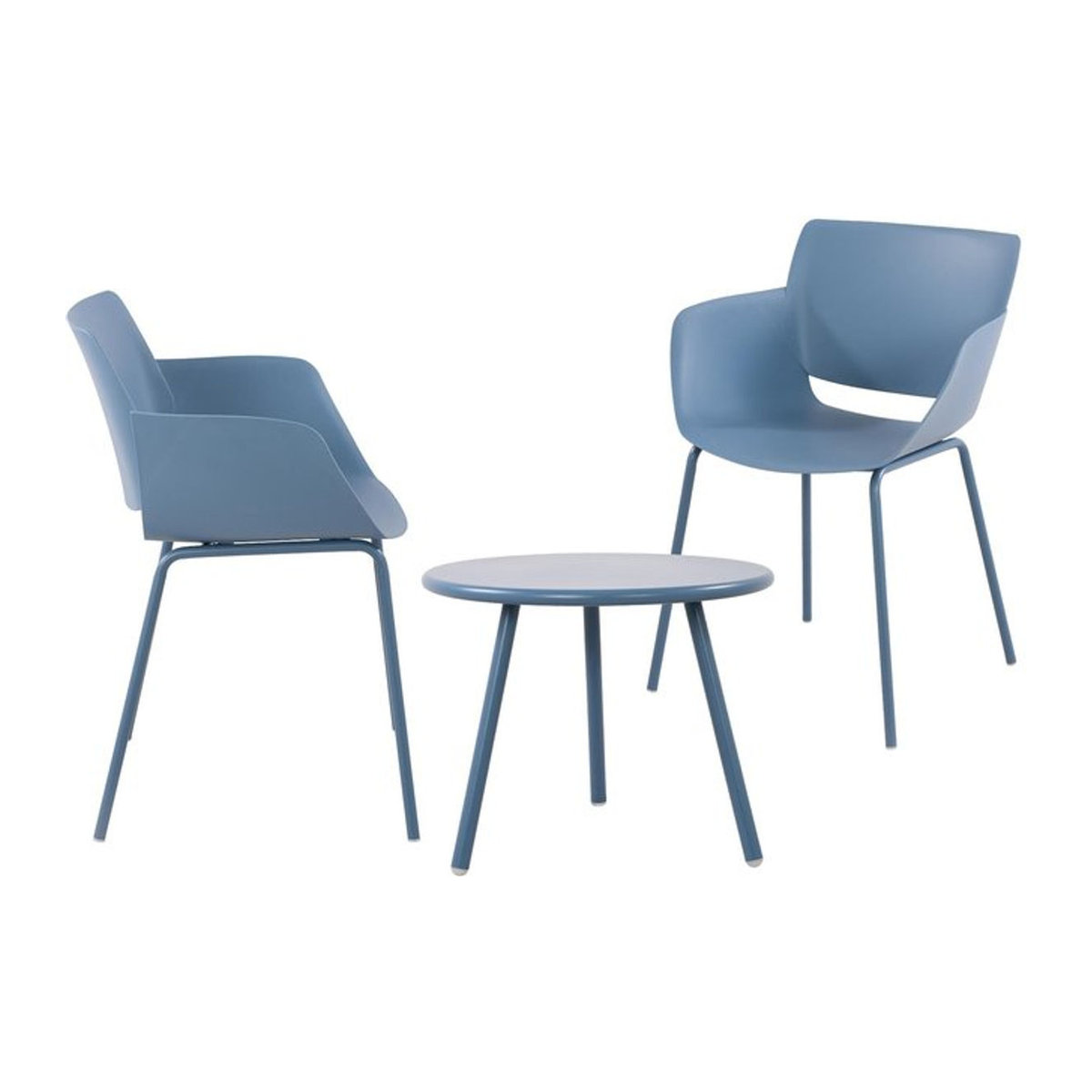 CLP Sitzgruppe Berena Gartenmöbel-Set in Blau mit Tisch und 4 Stühlen, modern und wetterfest - Bild 1