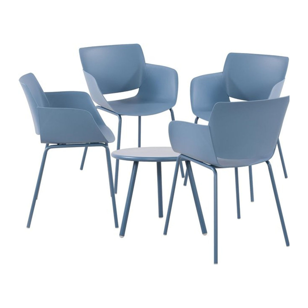 CLP Sitzgruppe Berena Gartenmöbel-Set mit Tisch und Stühlen in Blau, modern und wetterfest - Bild 1