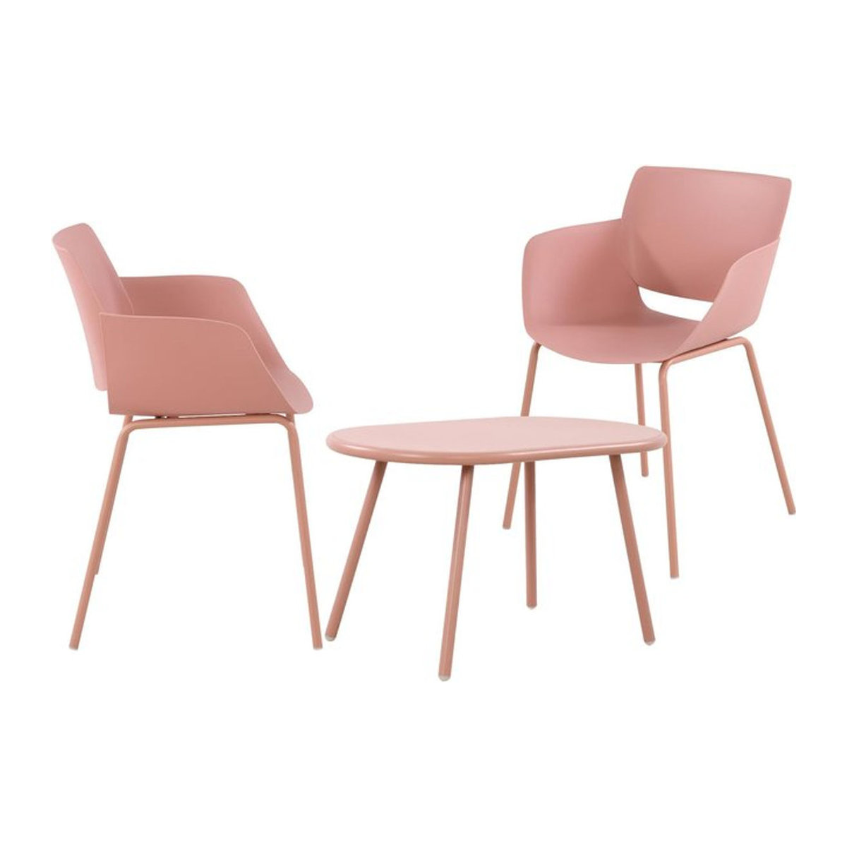CLP Sitzgruppe Velvena Gartenmöbel-Set aus Tisch Velva und Stühlen Alpena in Rosa, modern und wetterfest - Bild 1