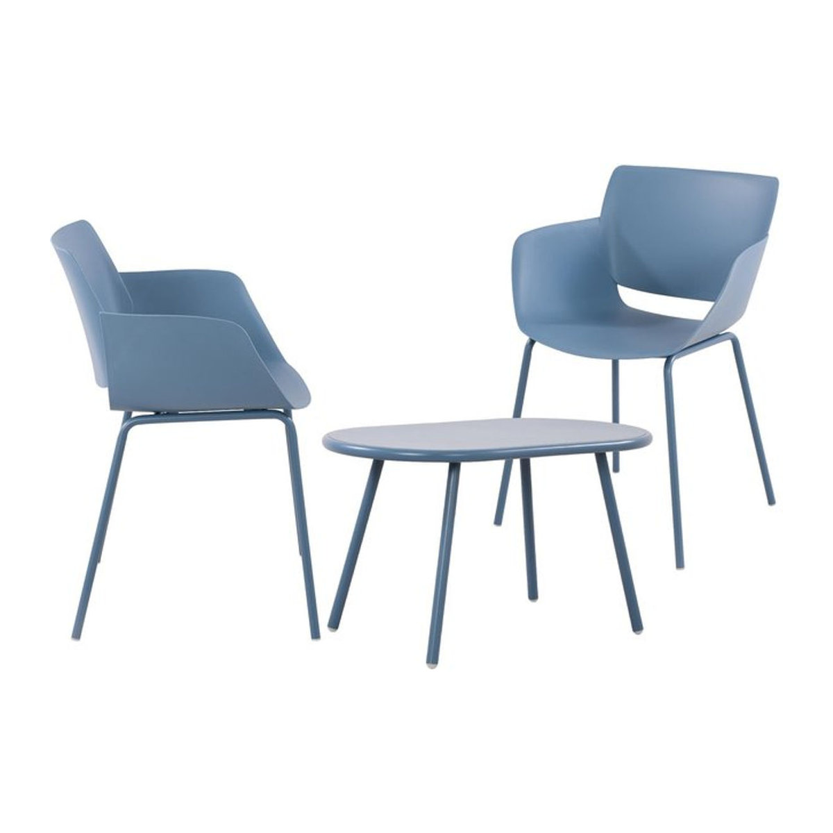 CLP Sitzgruppe Velvena Gartenmöbel-Set in Blau mit Tisch Velva und 4 Stühlen, modern und wetterfest - Bild 1