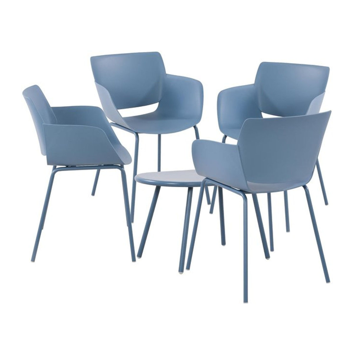 CLP Sitzgruppe Velvena Gartenmöbel-Set in Blau mit Tisch Velva und Stühlen Alpena, modern und wetterfest - Bild 1