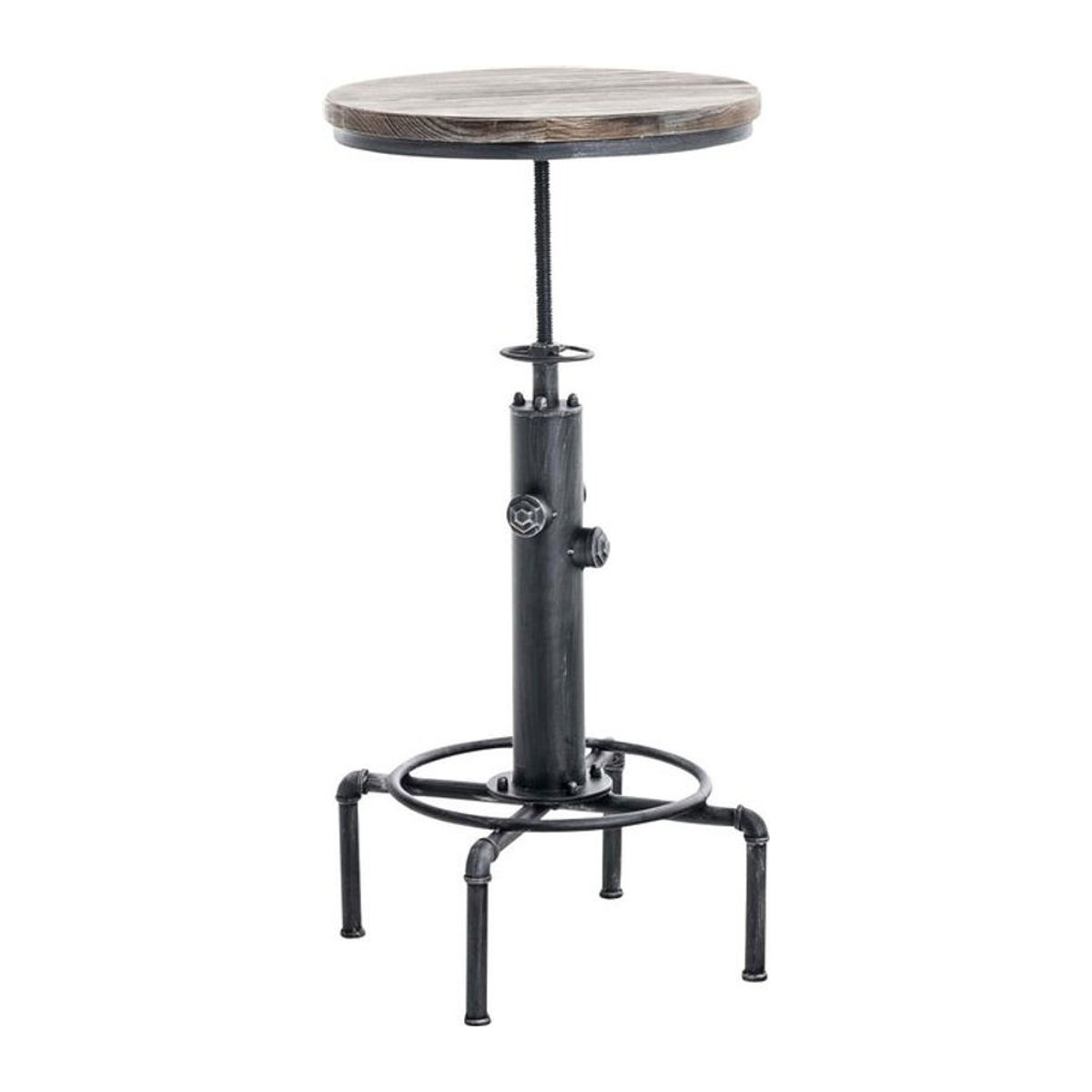 CLP Stehtisch Lumos runder Bartisch im Industrial-Design aus Holz und Metall in Schwarz und Braun - Bild 1
