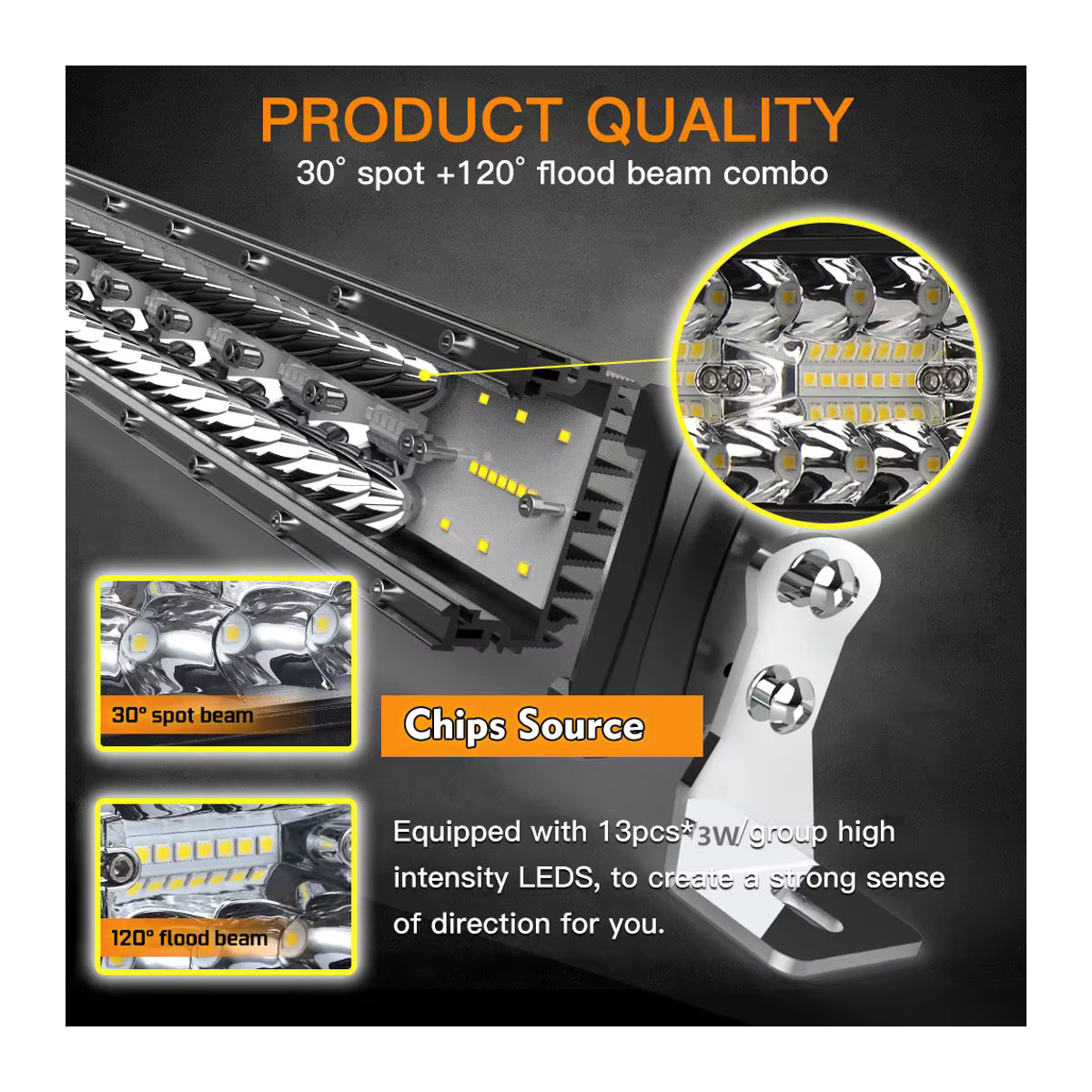CO LIGHT 42 Zoll 12D LED-Lichtleiste 780 W gerade Spot-Flut-Combo-Beam für Offroad UAZ 4x4 SUV ATV LKW und Traktoren - Bild 3