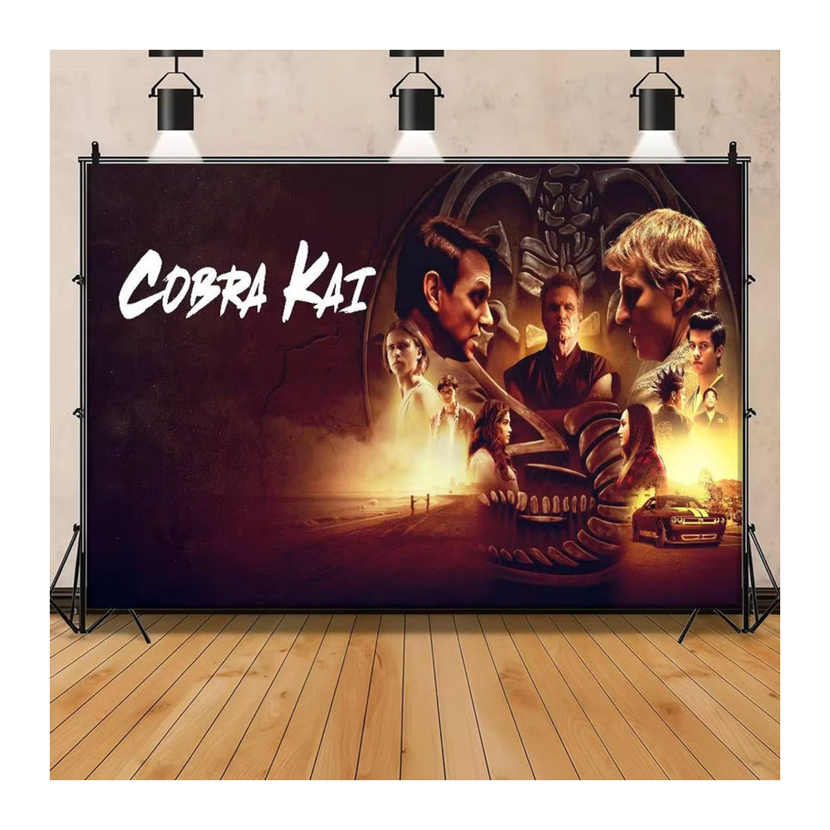 Cobra Kai 2025 Anime Fotohintergrund für Kindergeburtstage und Partys, mehrfarbig, Querformat, rechteckig, rahmenlos - Bild 2
