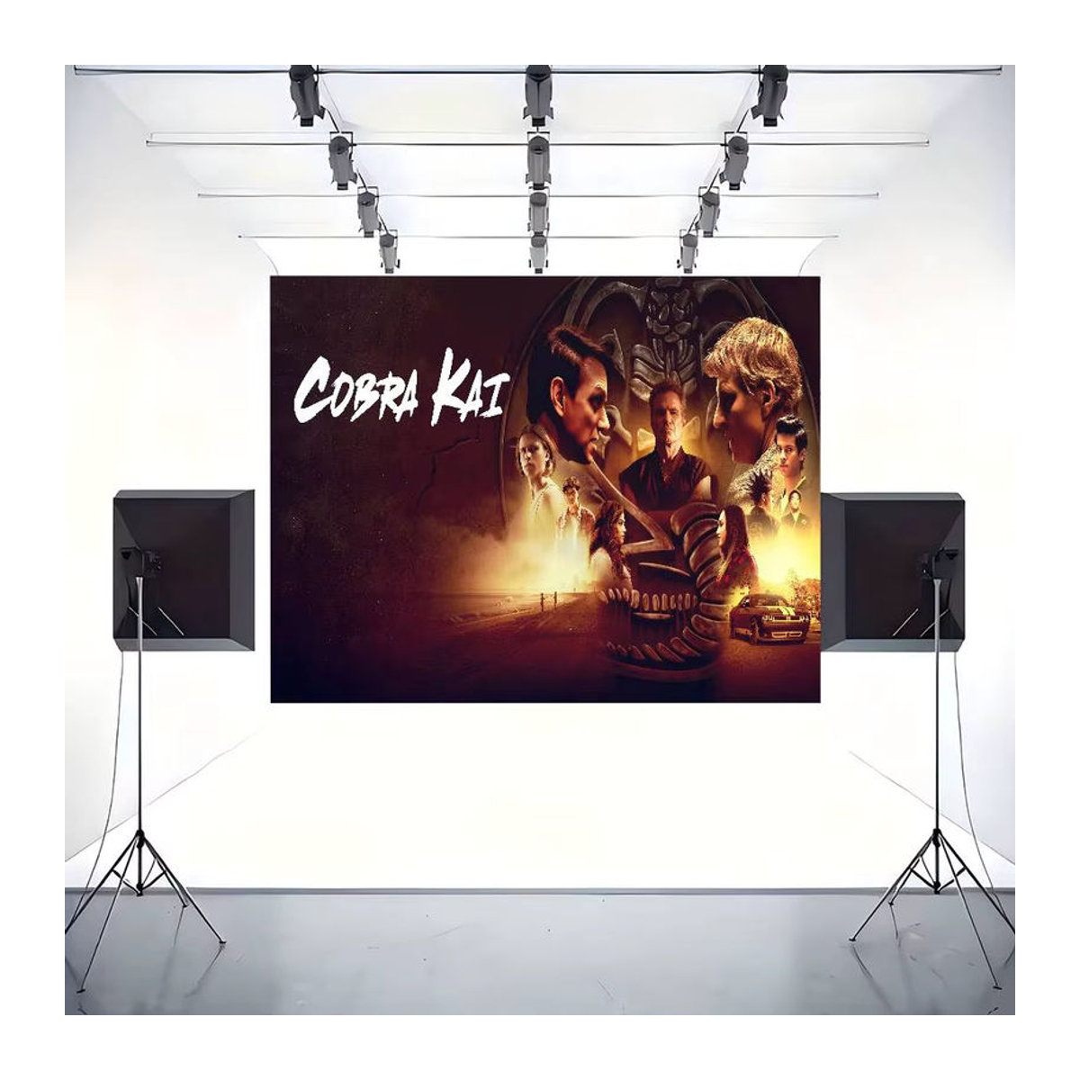 Cobra Kai 2025 Anime Fotohintergrund für Kindergeburtstage und Partys, mehrfarbig, Querformat, rechteckig, rahmenlos - Bild 4