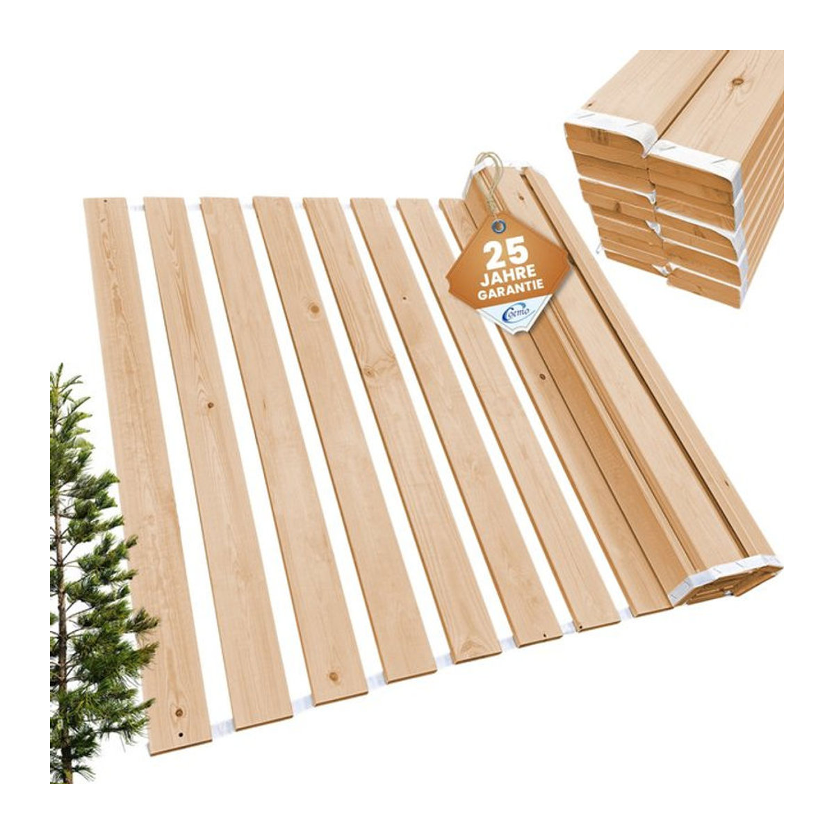Coemo Rollrost ROMO aus Massivholz in Natur im skandinavischen Design - Bild 1