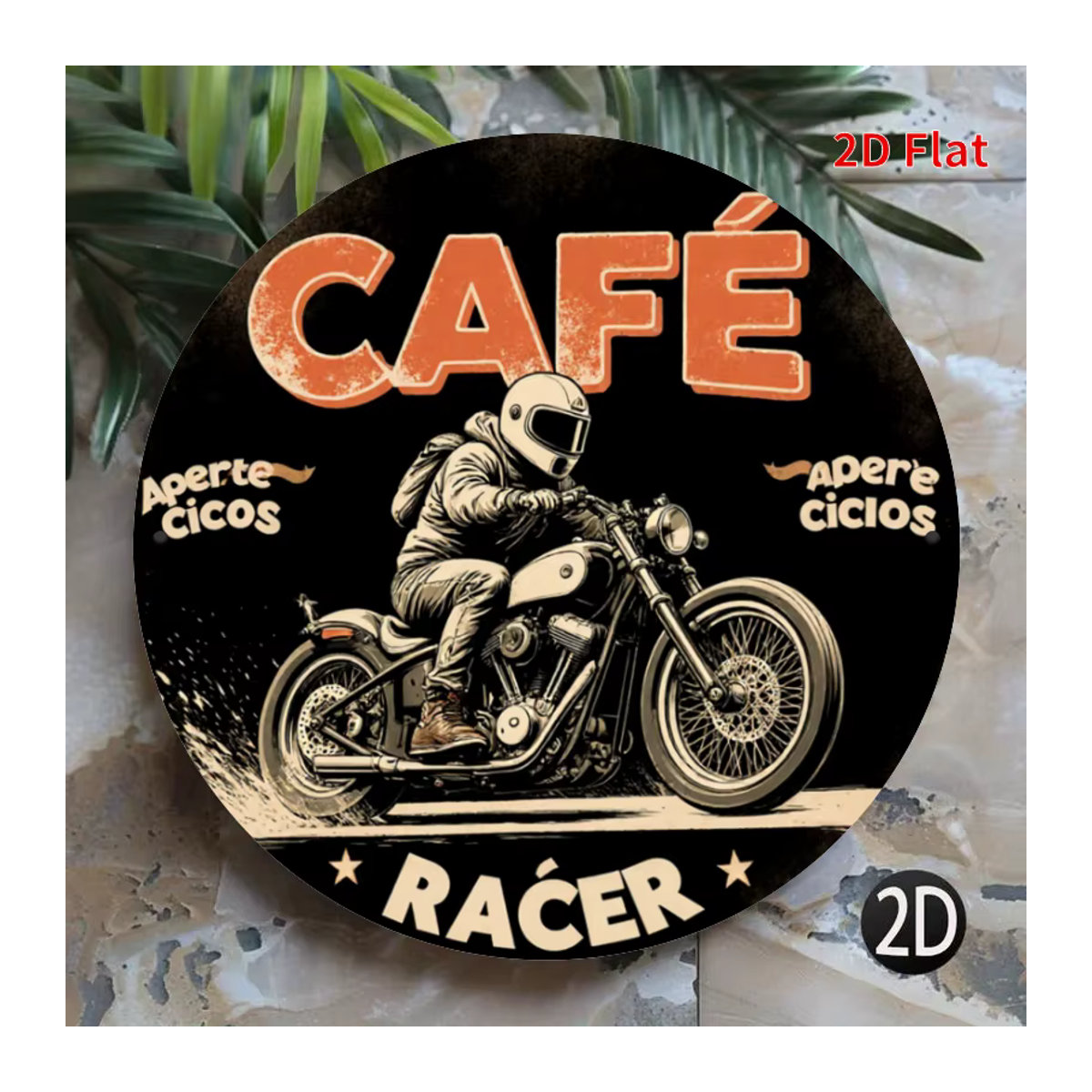 Coffee Rider Retro Motorrad Wandschild Vintage Aluminium Metallschild mehrfarbig - Bild 5