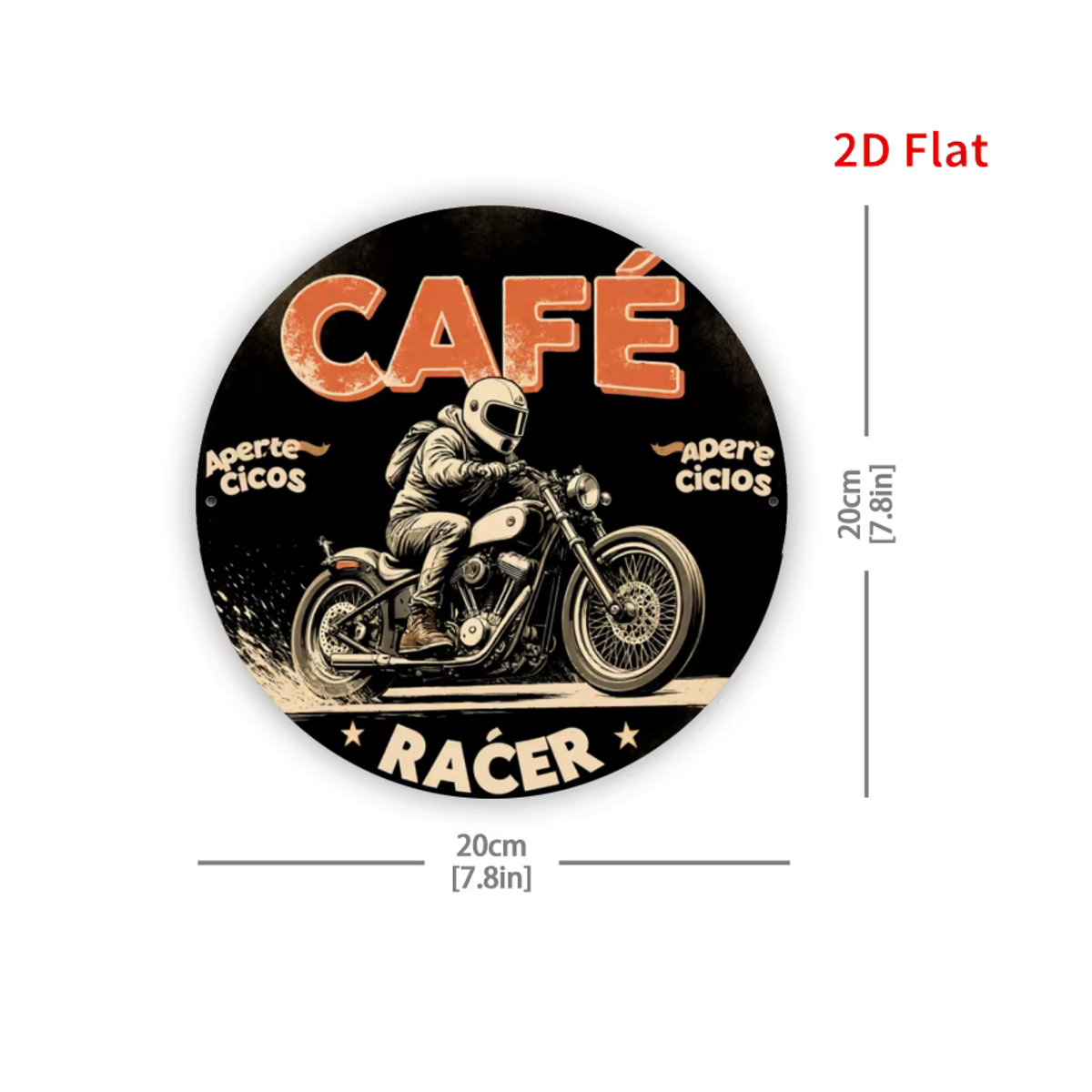 Coffee Rider Retro Motorrad Wandschild Vintage Aluminium Metallschild mehrfarbig - Bild 6