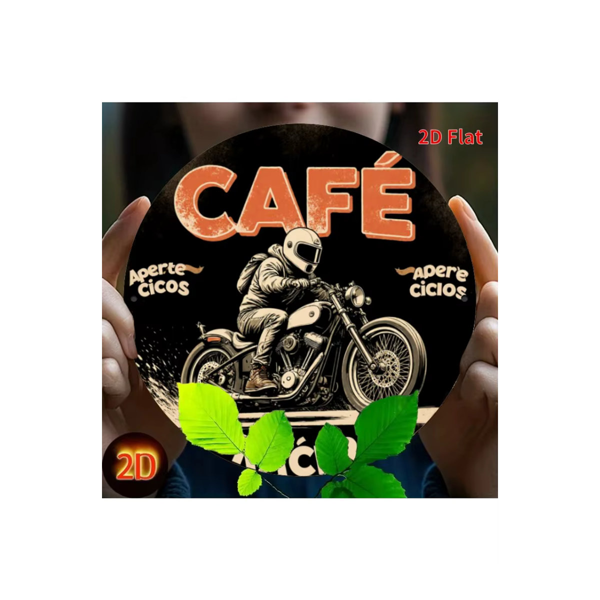 Coffee Rider Retro Motorrad Wandschild Vintage Aluminium Metallschild mehrfarbig - Bild 7