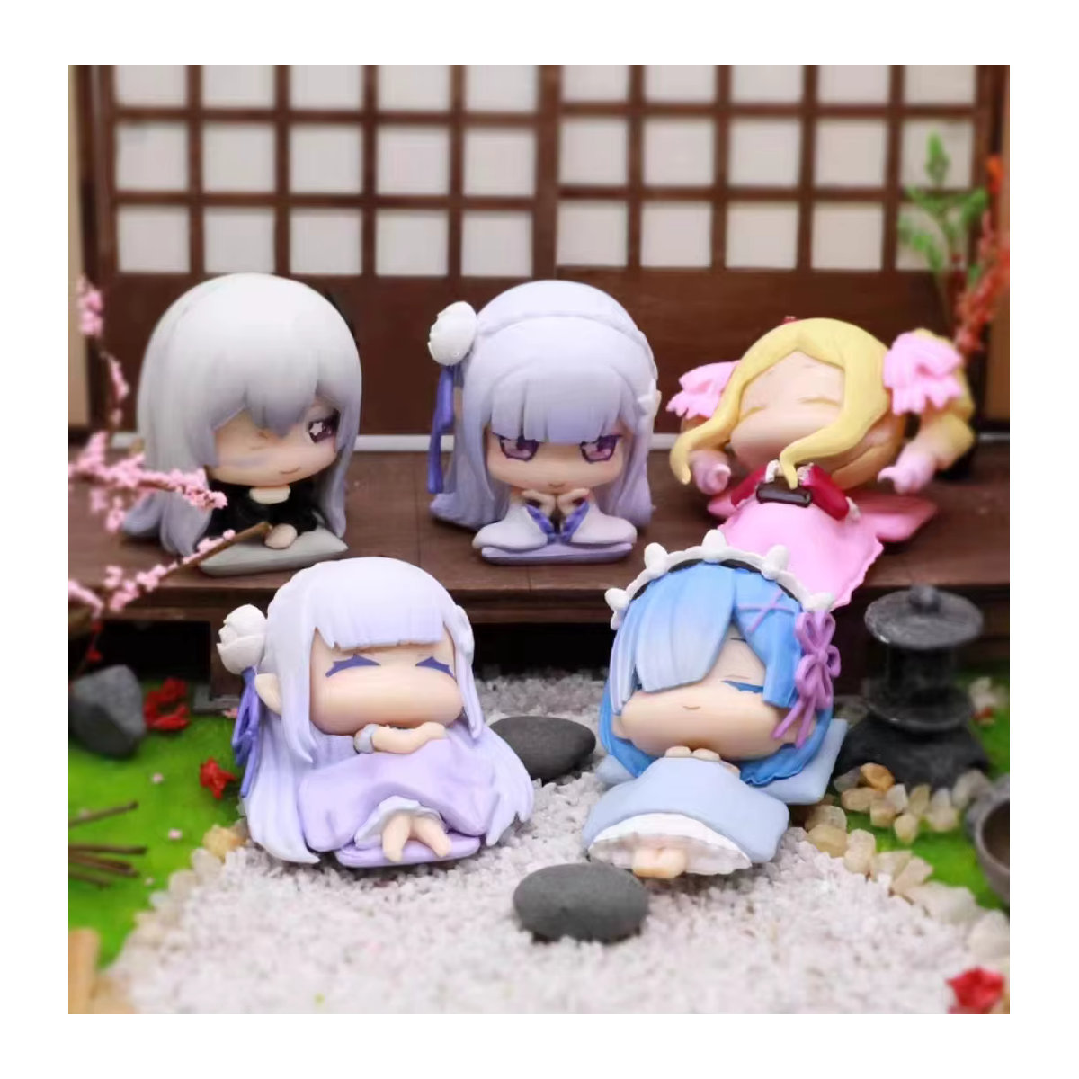 COKANO Emilia Rem Anime Schlaffiguren aus Re:Zero - Stehende Kawaii Kapsel Spielzeug Figuren in Mehrfarbig - Bild 3