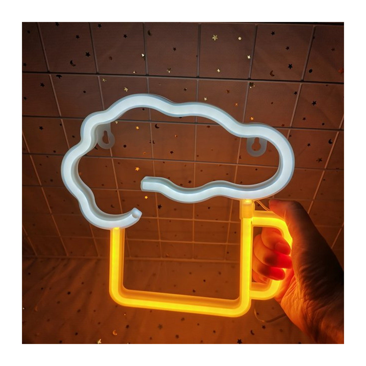 Cold Beer Cheers LED-Neonlichtschild aus Acryl in Bunt für Bar und Party-Deko - Bild 1