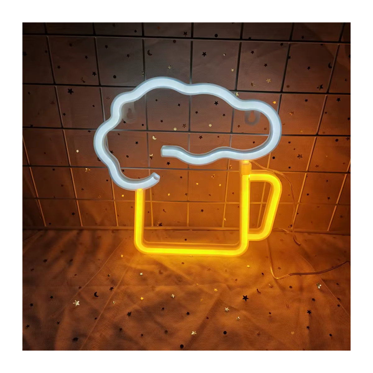 Cold Beer Cheers LED-Neonlichtschild aus Acryl in Bunt für Bar und Party-Deko - Bild 4