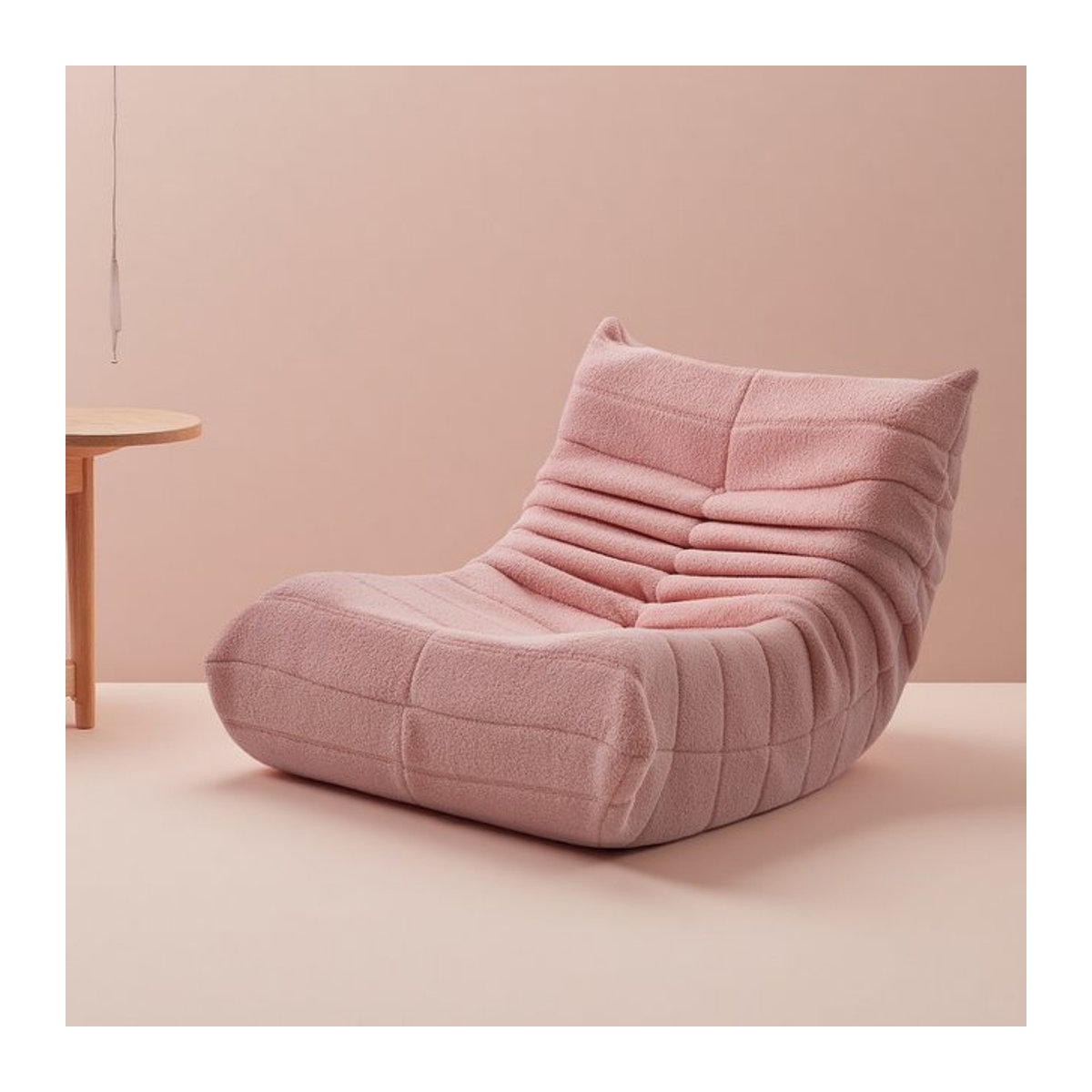 Comanlai Bodensofa mit Rückenlehne im Bohemian-Stil, bequemes Lazy-Sitzsofa in Pink - Bild 1