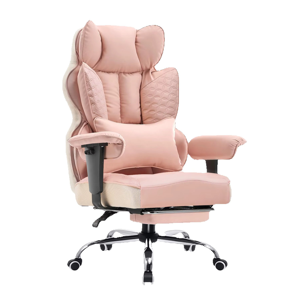 COMHOMA Gaming Stuhl ergonomischer Bürostuhl mit verstellbaren Armlehnen und Taschenfederkern-Lendenwirbelstütze in Schwarz und Braun - Bild 7