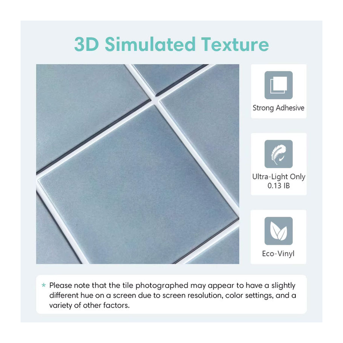 COMMOMY 3D Fliesen Aufkleber selbstklebend dekorativ für Küche und Bad wasserdicht und schimmelresistent B/B: 30 x 30 cm - Bild 2