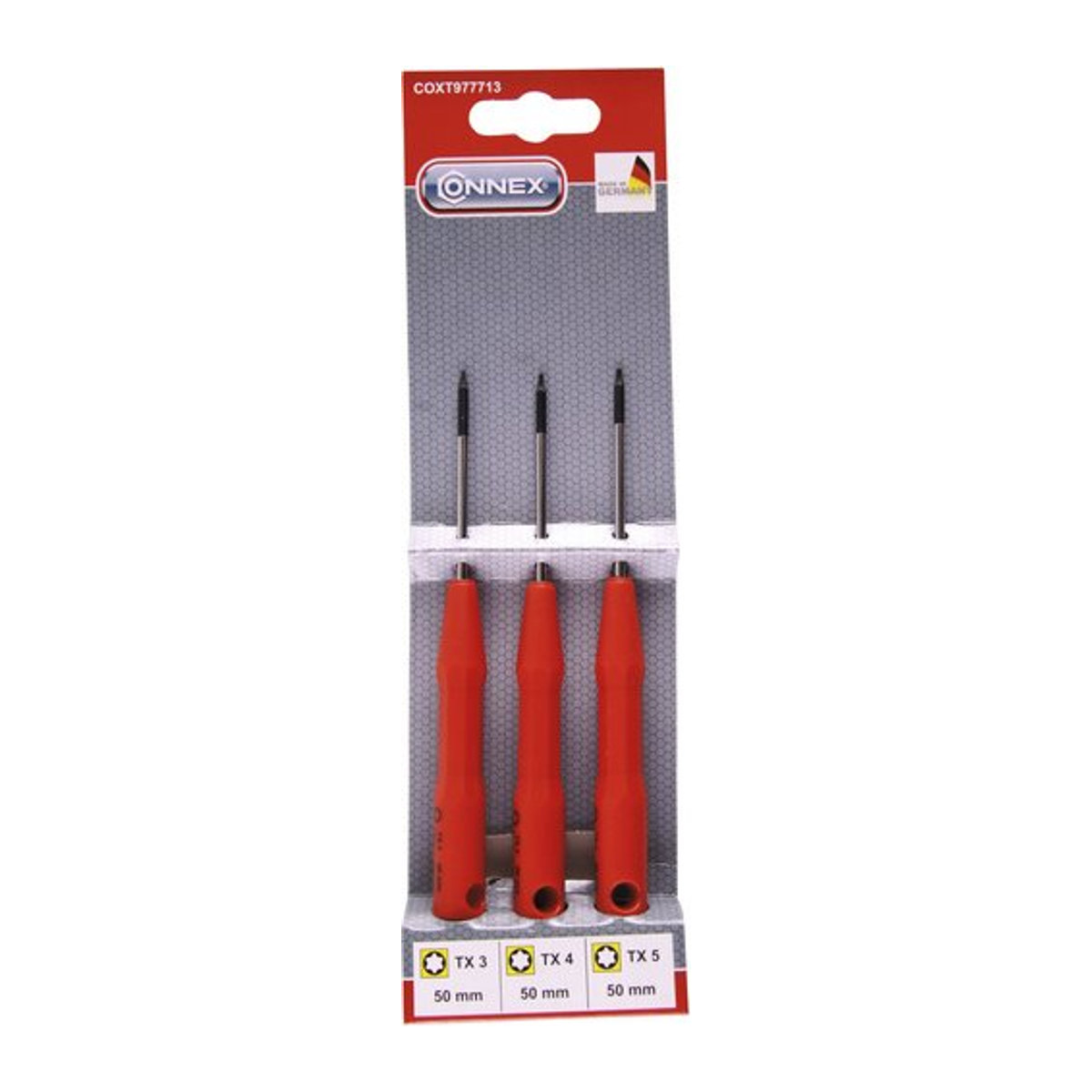 CONNEX Feinmechanikerschraubendreher-Set aus Metall in Rot, 3-teilig - Bild 1