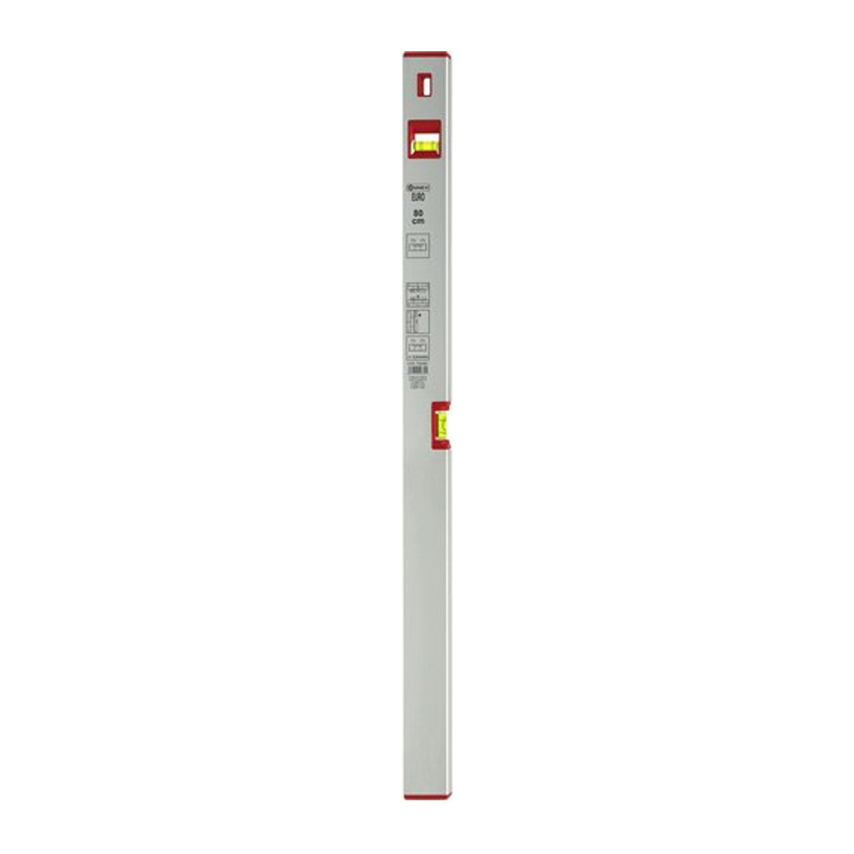 CONNEX Wasserwaage EURO aus Aluminium, Länge: 80 cm, silberfarben - Bild 1