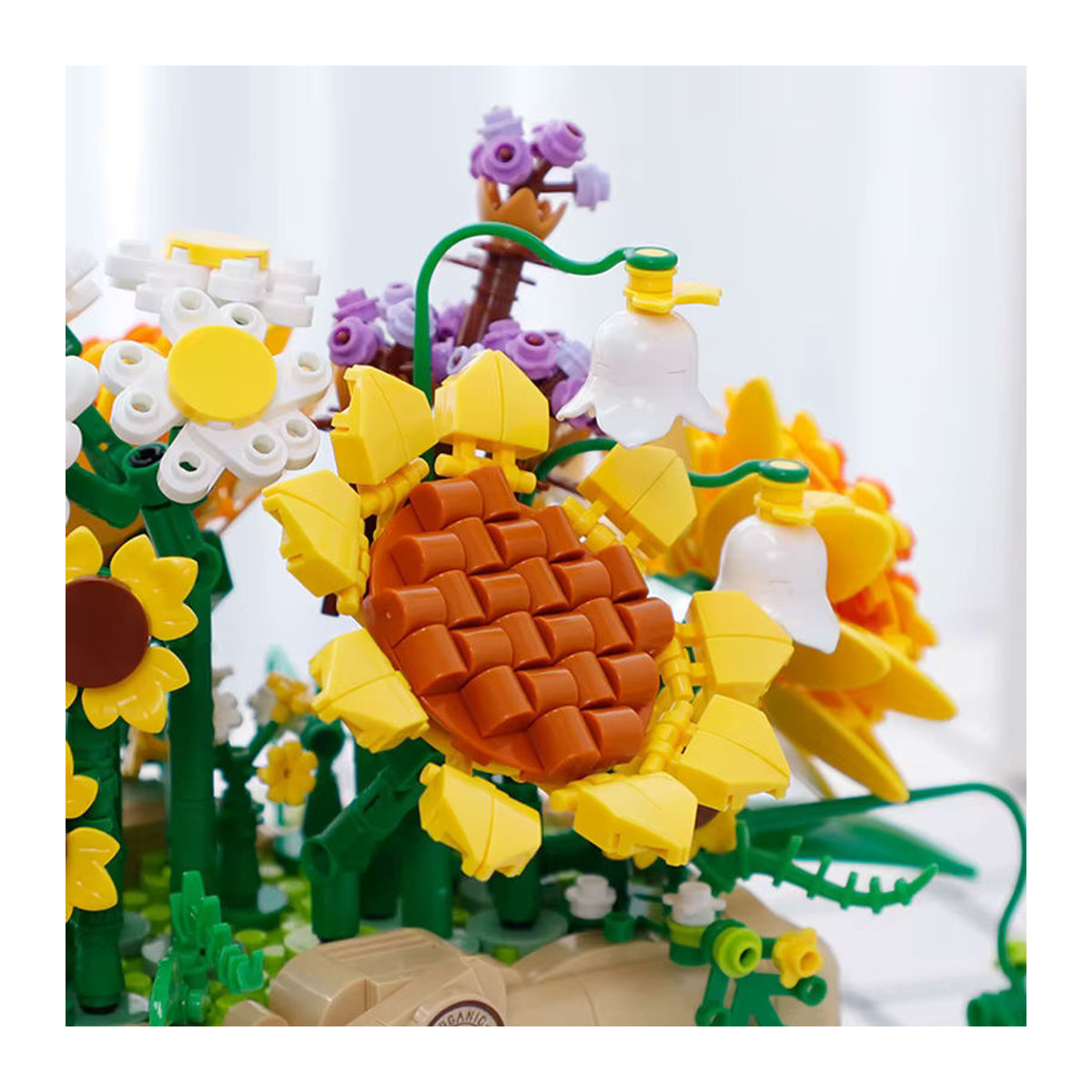 CONUSEA Sonnenblumenkorb Mini-Baustein 3D-LED-Modell mit Mikrosteinen in Rosa und Mehrfarbig - Bild 2