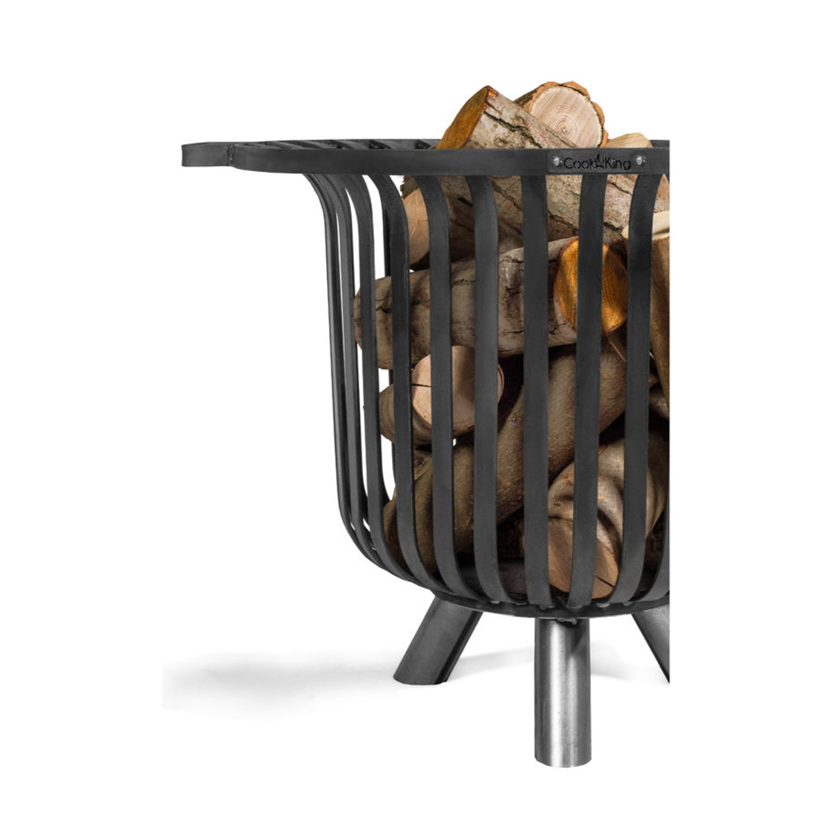 CookKing Feuerkorb Verona 60 aus Stahl in Schwarz, B/T/H: 60 x 60 x 52 cm - Bild 3