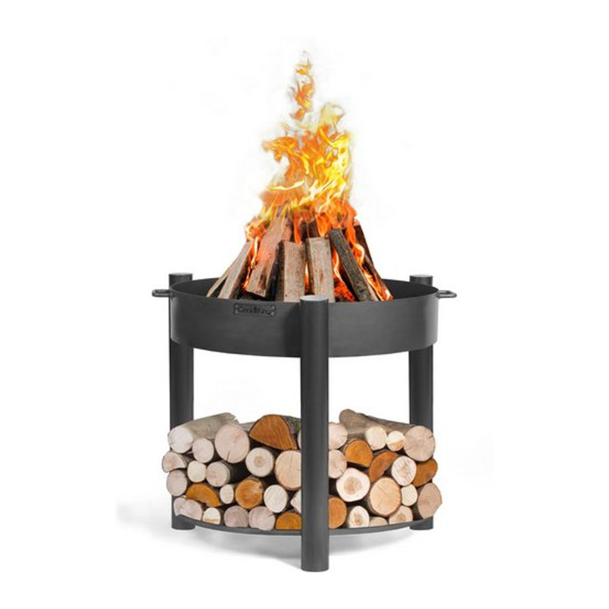 CookKing Feuerschale Montana 80 mit Holzlager aus Stahl in Schwarz, B/T/H: 88 x 88 x 80 cm - Bild 5