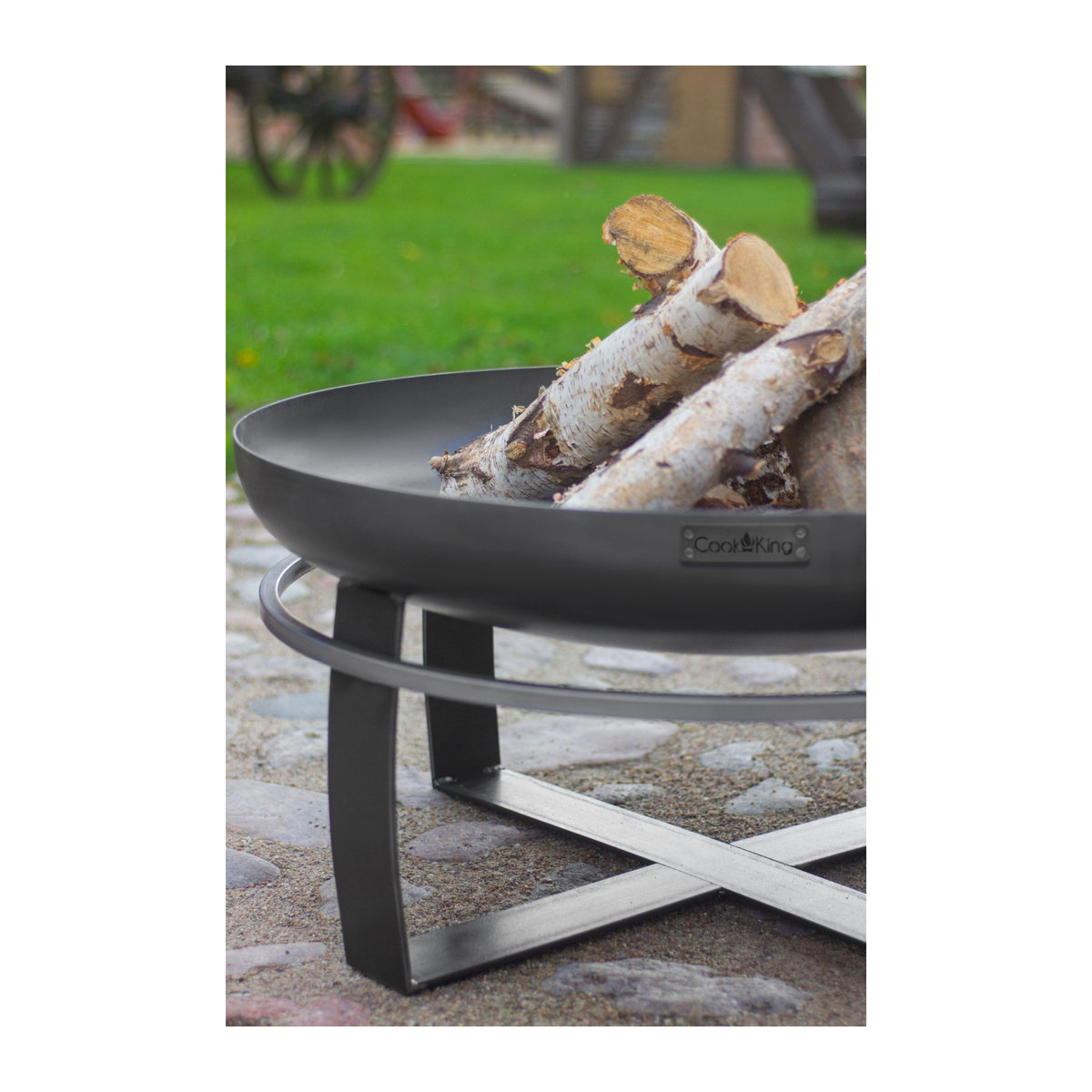 CookKing Feuerschale Viking 60 aus Stahl in Schwarz, B/H/T: 60 x 36 x 60 cm - Bild 3