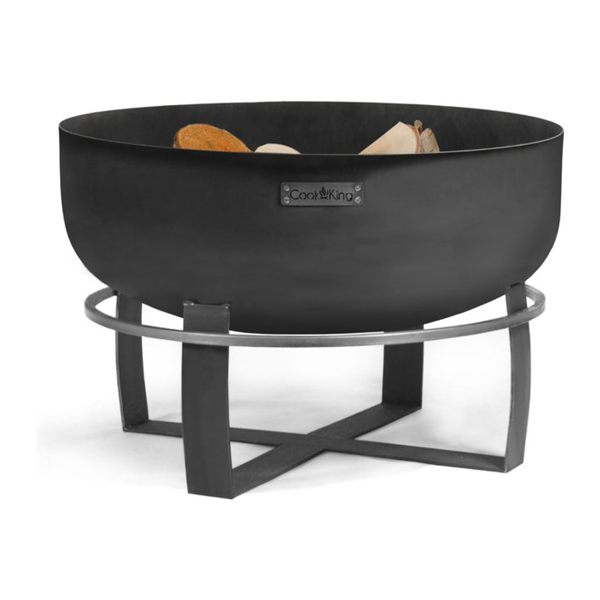 CookKing Feuerschale Viking XXL, schwarz, B/T/H: 80 x 80 x 50 cm - Bild 1