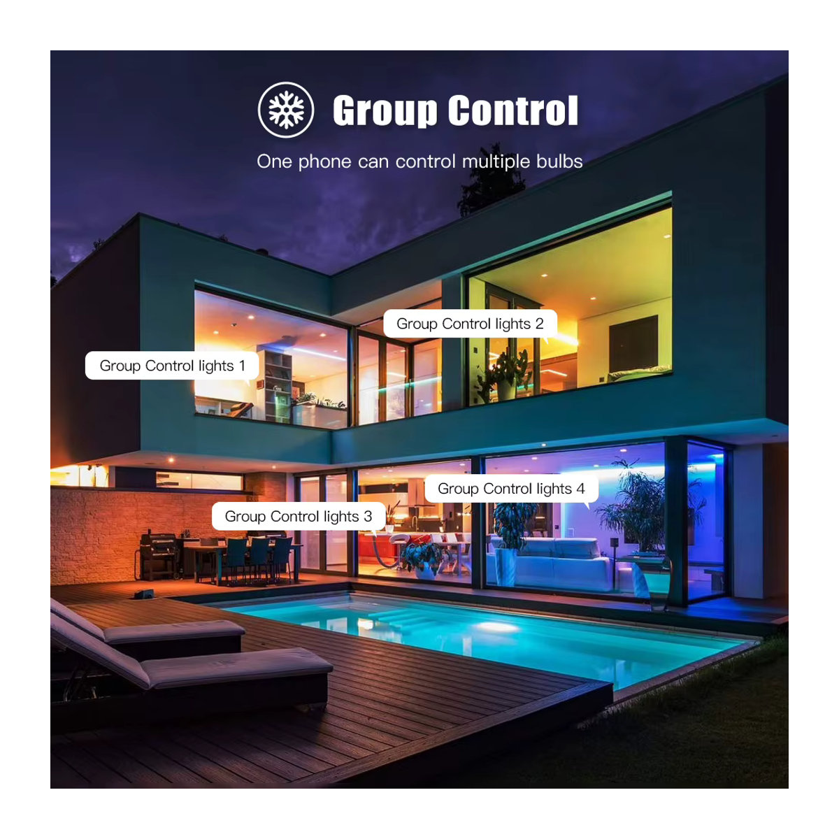 Coolo Smart LED Glühbirne GU10 mit WiFi und Bluetooth, dimmbar, RGBW Bunt, kompatibel mit Smart Life App, Alexa und Google Home - Bild 3