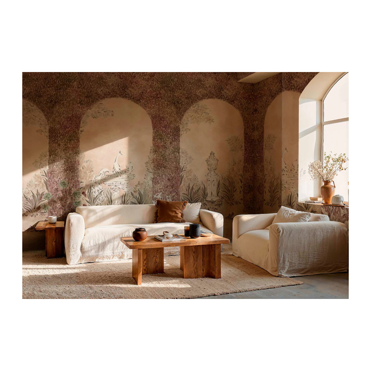 Coordonné Wandbild Alcazar mit floralem und orientalischem Motiv in Rosa im Querformat - Bild 2