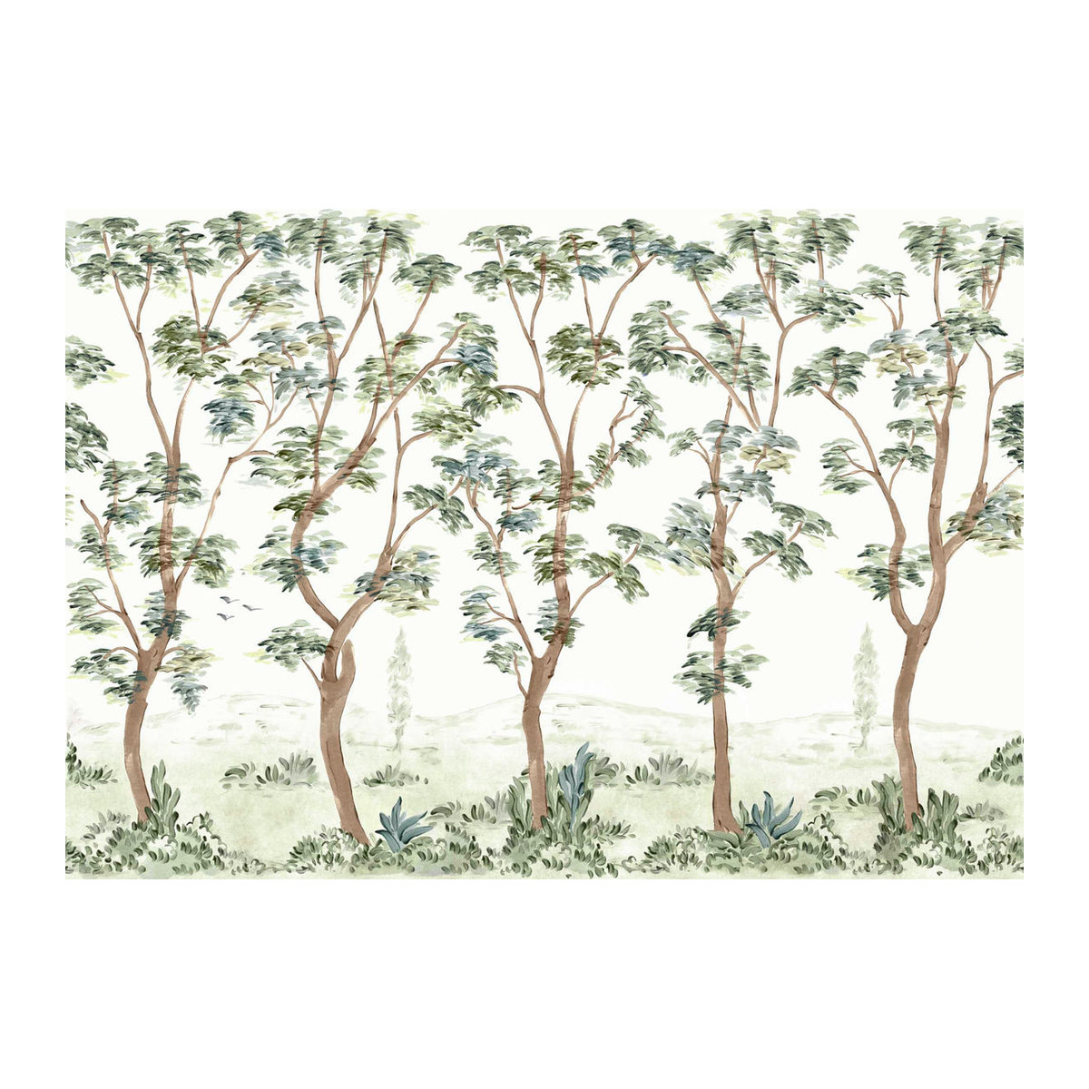 Coordonné Wandbild Cartuja Celadon mit grünem Naturmotiv aus Bäumen und Blättern in Landschaftsdarstellung - Bild 1