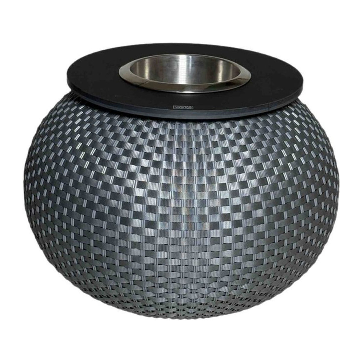 COOTAB 3-in-1 Loungetisch Milano aus Polyrattan mit Edelstahl-Kühler in Anthrazit, Durchmesser: 40 cm - Bild 1