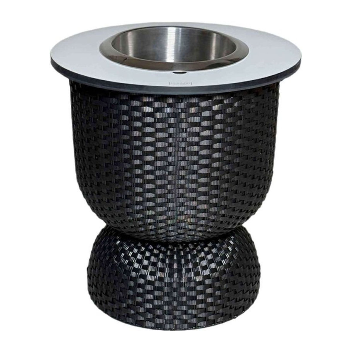 COOTAB 3-in-1 Loungetisch Paris aus Polyrattan mit Edelstahl-Kühler in Schwarz, Höhe: 43 cm - Bild 1