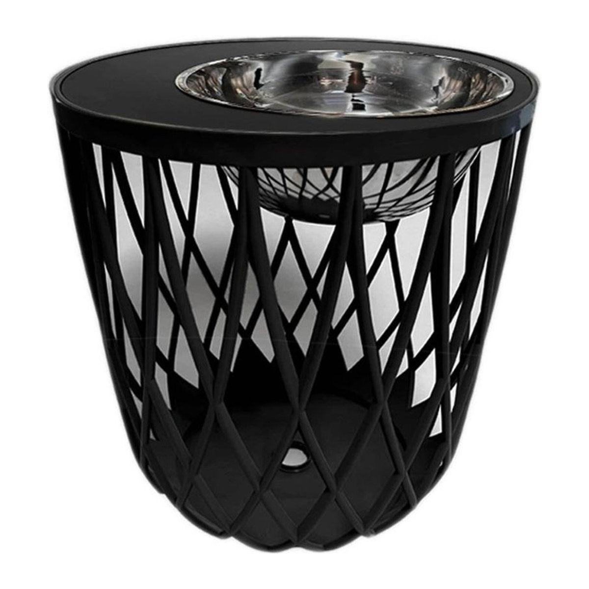 COOTAB 4-in-1 Loungetisch Dubai mit Edelstahl-Kühler in Schwarz, Durchmesser: 45 cm - Bild 1