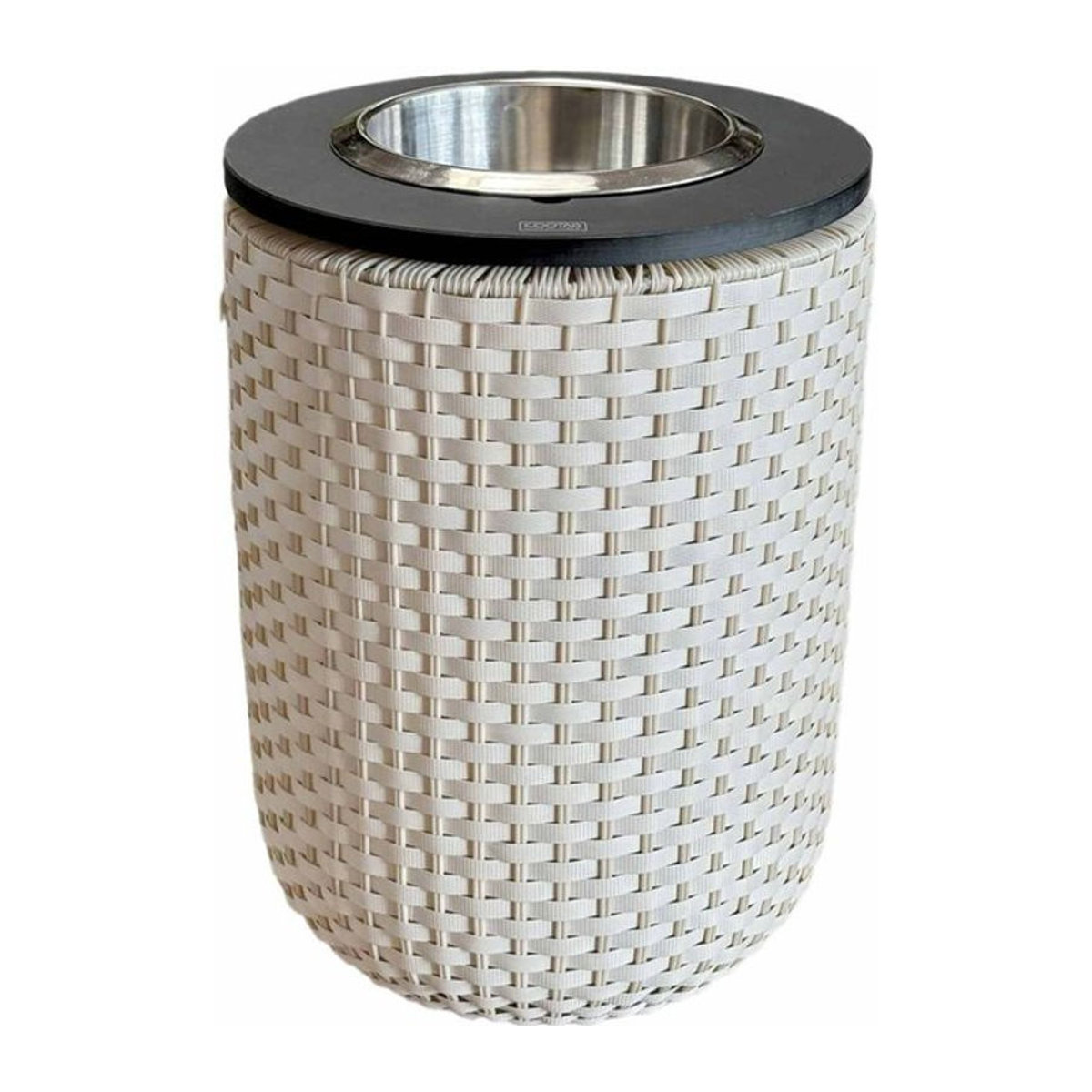 COOTAB 4-in-1 Loungetisch London in Weiß mit Edelstahl-Kühler, Durchmesser: 50 cm - Bild 1