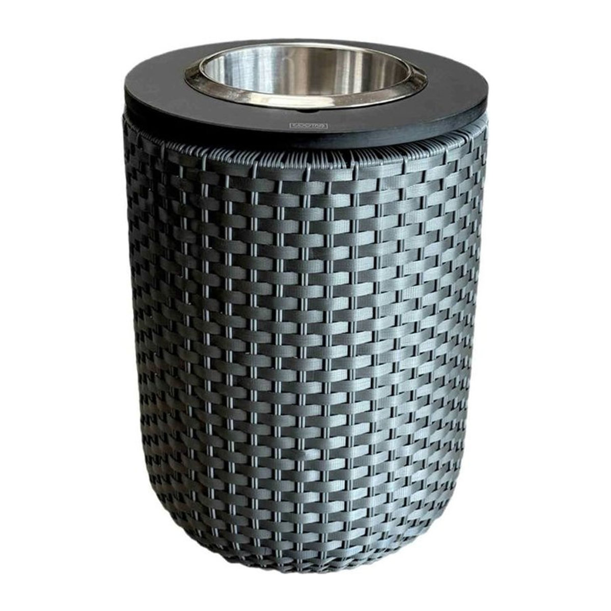 COOTAB 4-in-1 Loungetisch London mit Edelstahl-Kühler in Anthrazit, Durchmesser: 50 cm - Bild 1