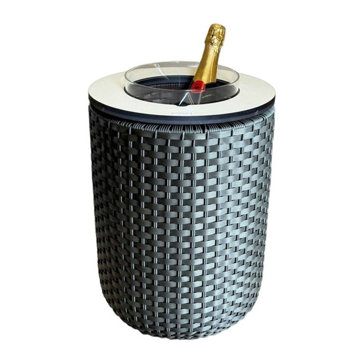 COOTAB 4-in-1 Loungetisch London Rund mit Acryl-Kühler in Grau, Durchmesser: 50 cm - Bild 1