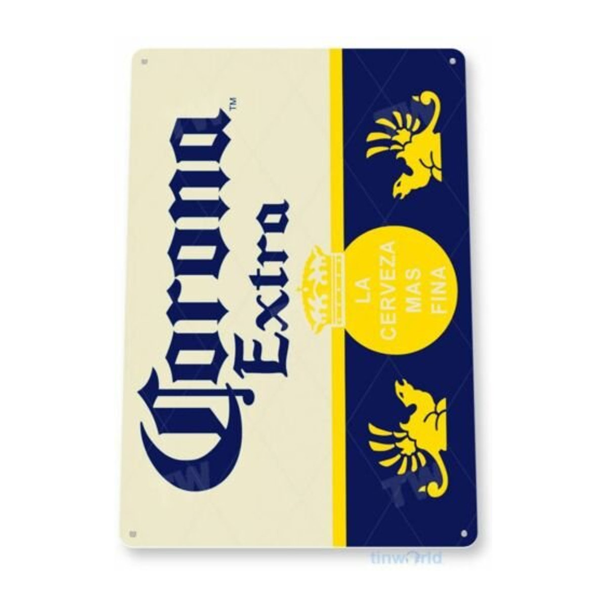 Corona Blechschild Vintage Design für Bar und Pub, mehrfarbig, B/H: 27,94 x 27,94 cm - Bild 1