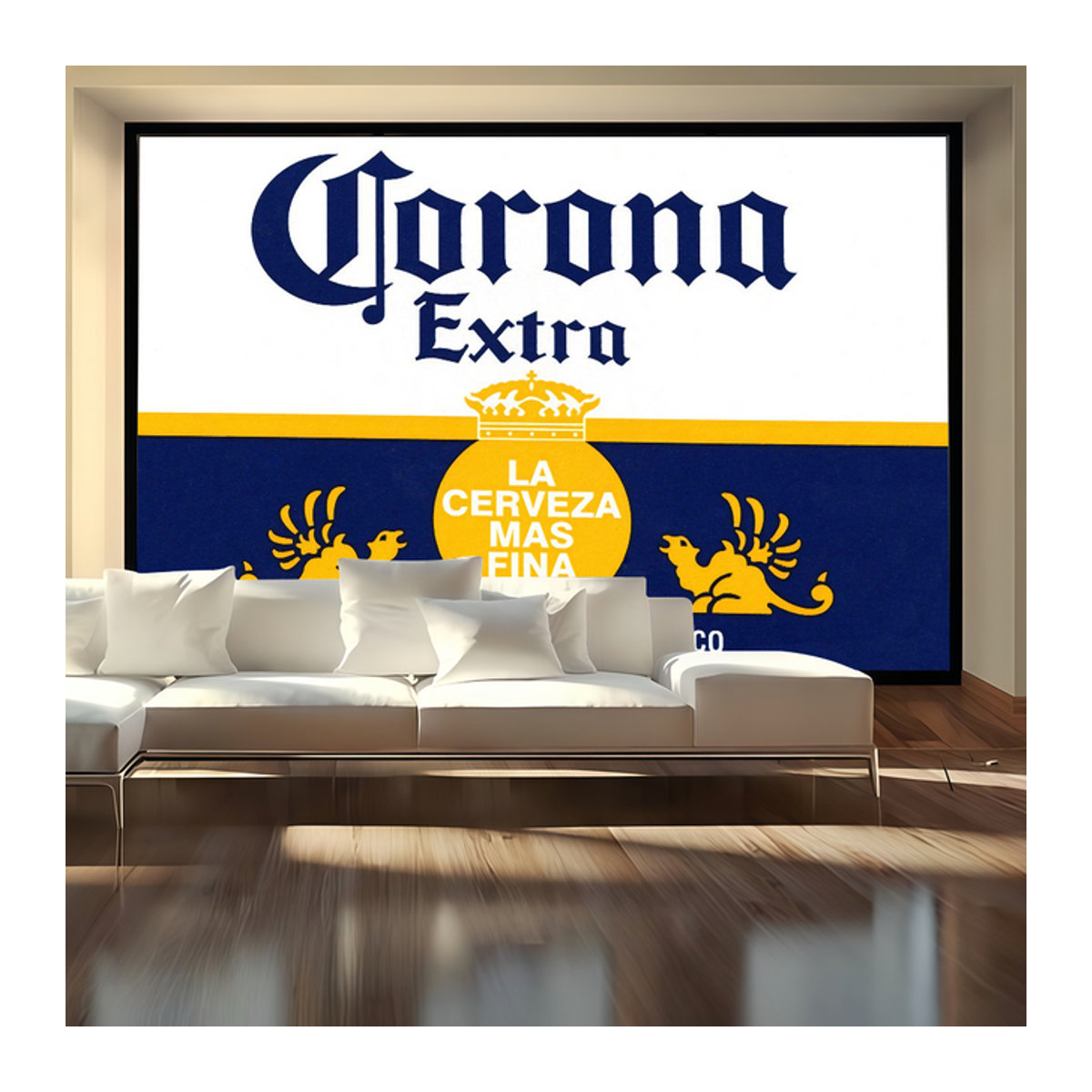 Corona Extra Fotohintergrund mit floralem Design für Geburtstag und Party, mehrfarbig, Querformat, 120 x 70 cm - Bild 1