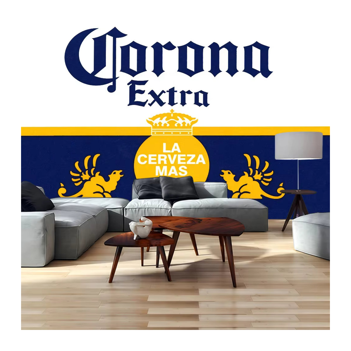 Corona Extra Fotohintergrund mit floralem Design für Geburtstag und Party, mehrfarbig, Querformat, 120 x 70 cm - Bild 2