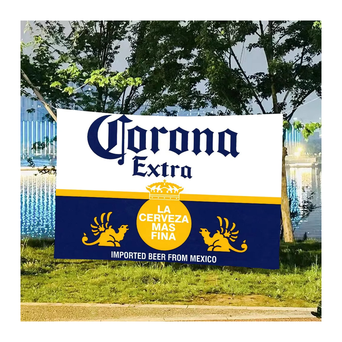 Corona Extra Fotohintergrund mit floralem Design für Geburtstag und Party, mehrfarbig, Querformat, 120 x 70 cm - Bild 4