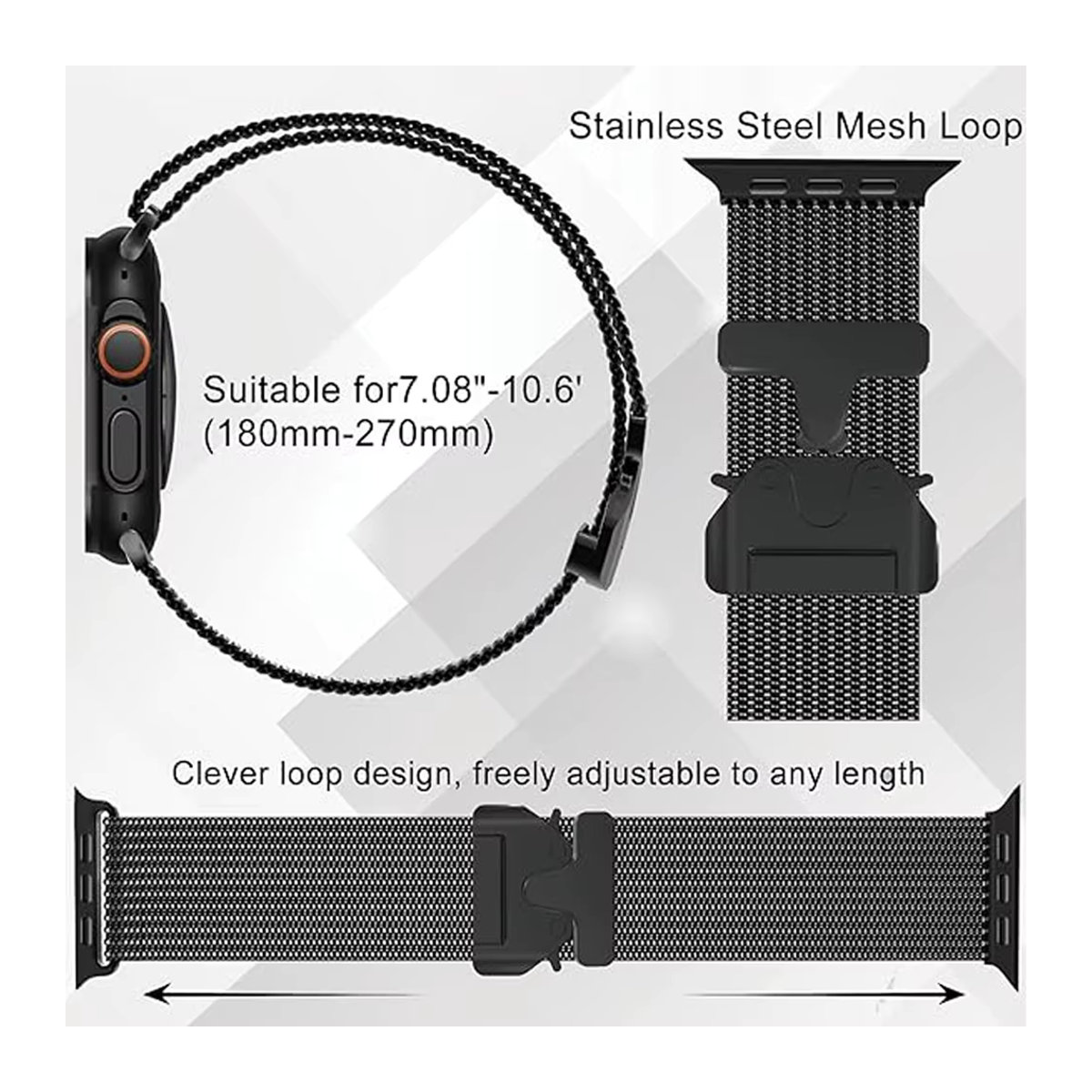 Correa Titanarmband für Apple Watch Serie 10 9 8 7 6 5 SE und Ultra in Schwarz - Bild 5