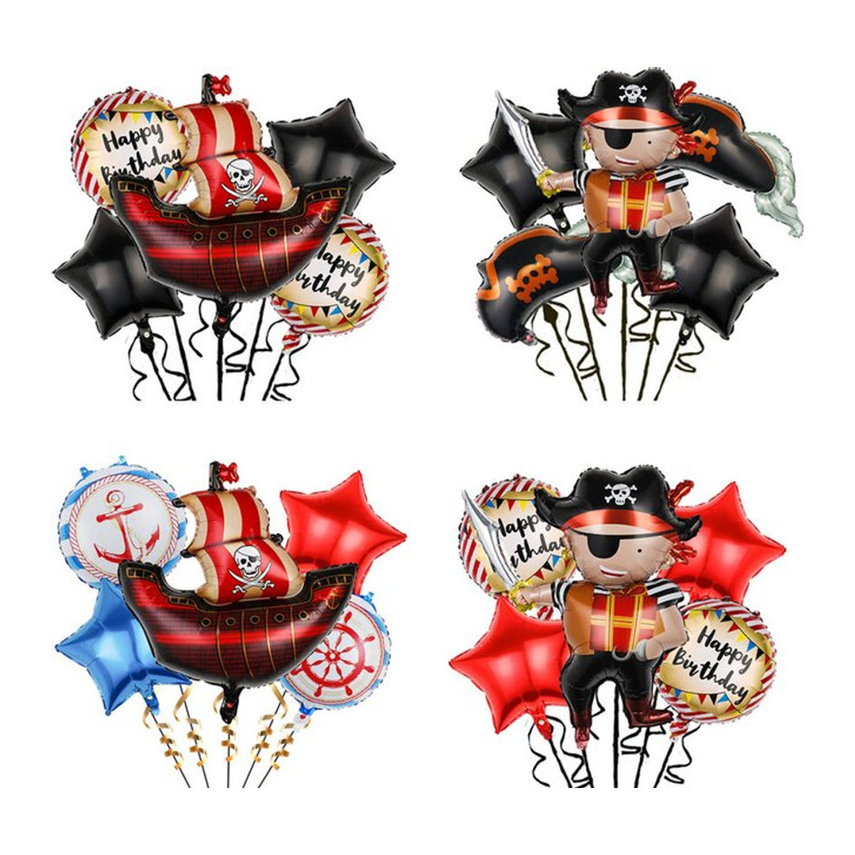 Corsair Mehrfarbiges Ballon-Kombinationsset aus Aluminiumfolie mit geometrischen Formen und Tier-Motiven für deine Geburtstagsdekoration - Bild 1