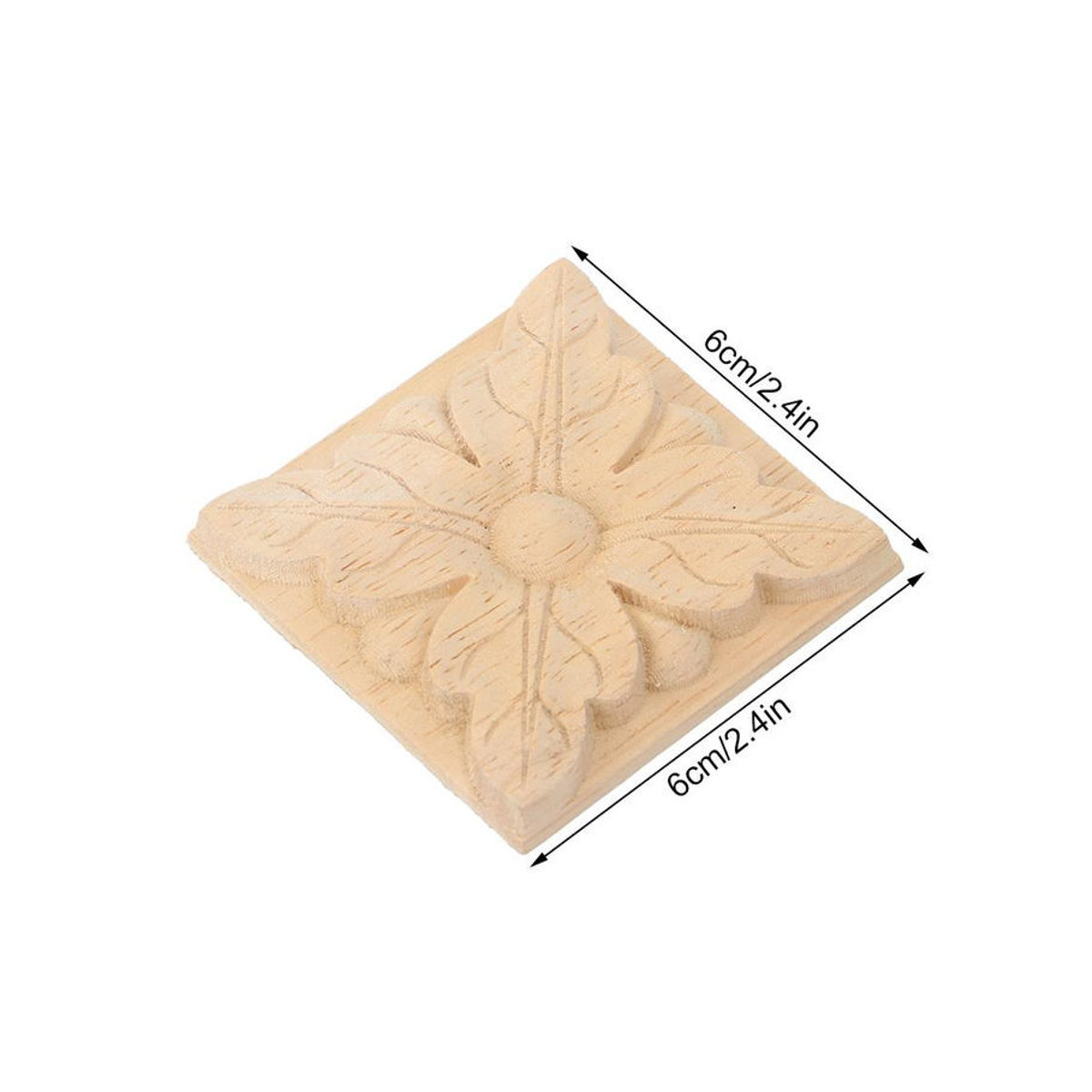 CosyHome 4er Set Karierte Holz-Applikationen in Braun und Beige zur Möbeldekoration - Bild 2