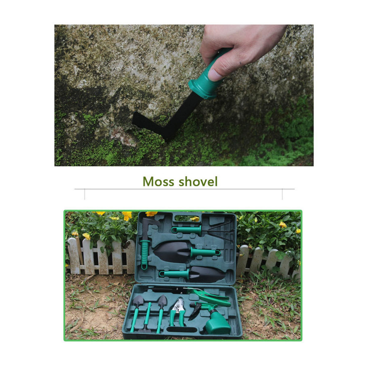 CosyHome Gartenwerkzeug Set 10-teiliges Pflanzpflege Kit in Grün aus Metall und Kunststoff - Bild 3