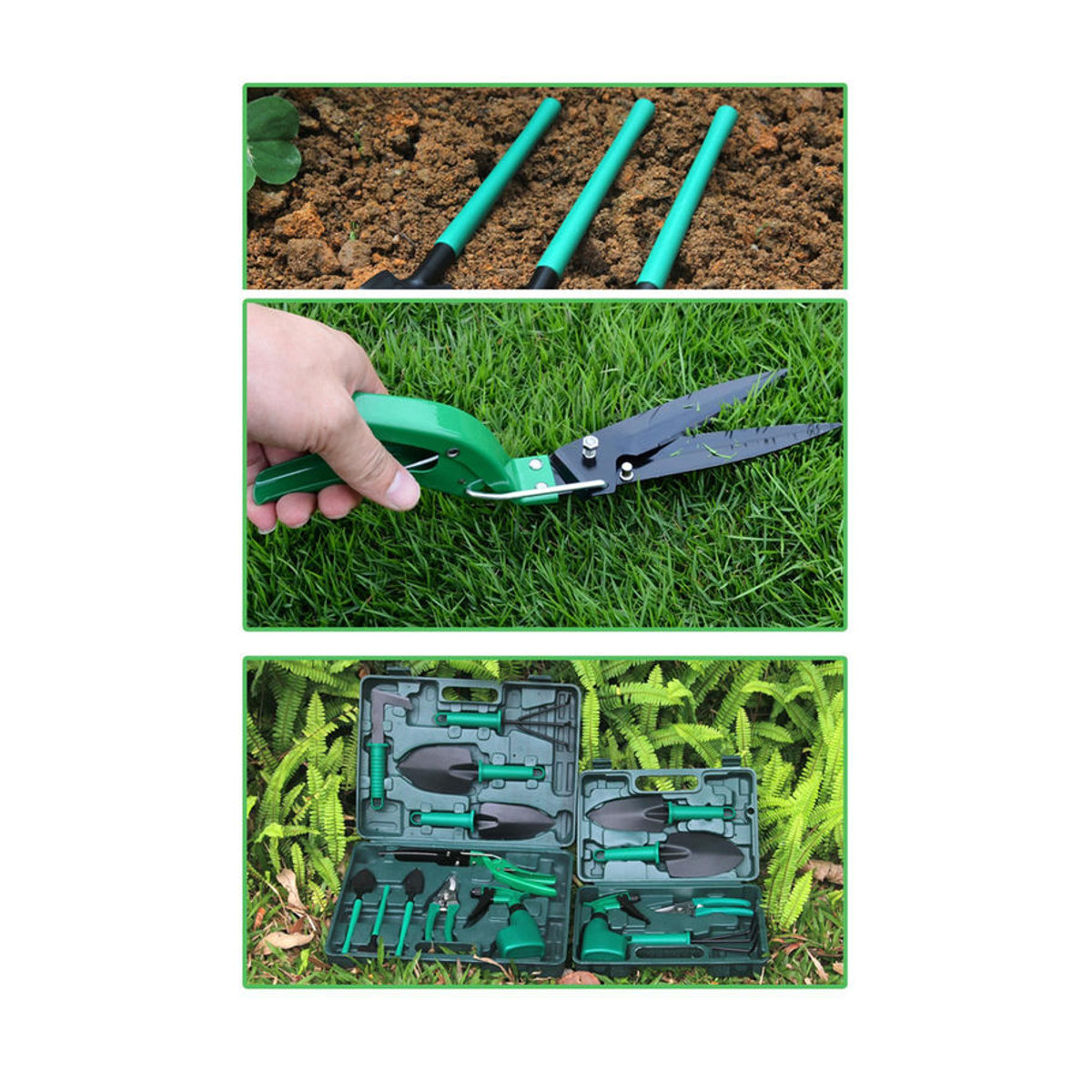 CosyHome Gartenwerkzeug Set 10-teiliges Pflanzpflege Kit in Grün aus Metall und Kunststoff - Bild 6