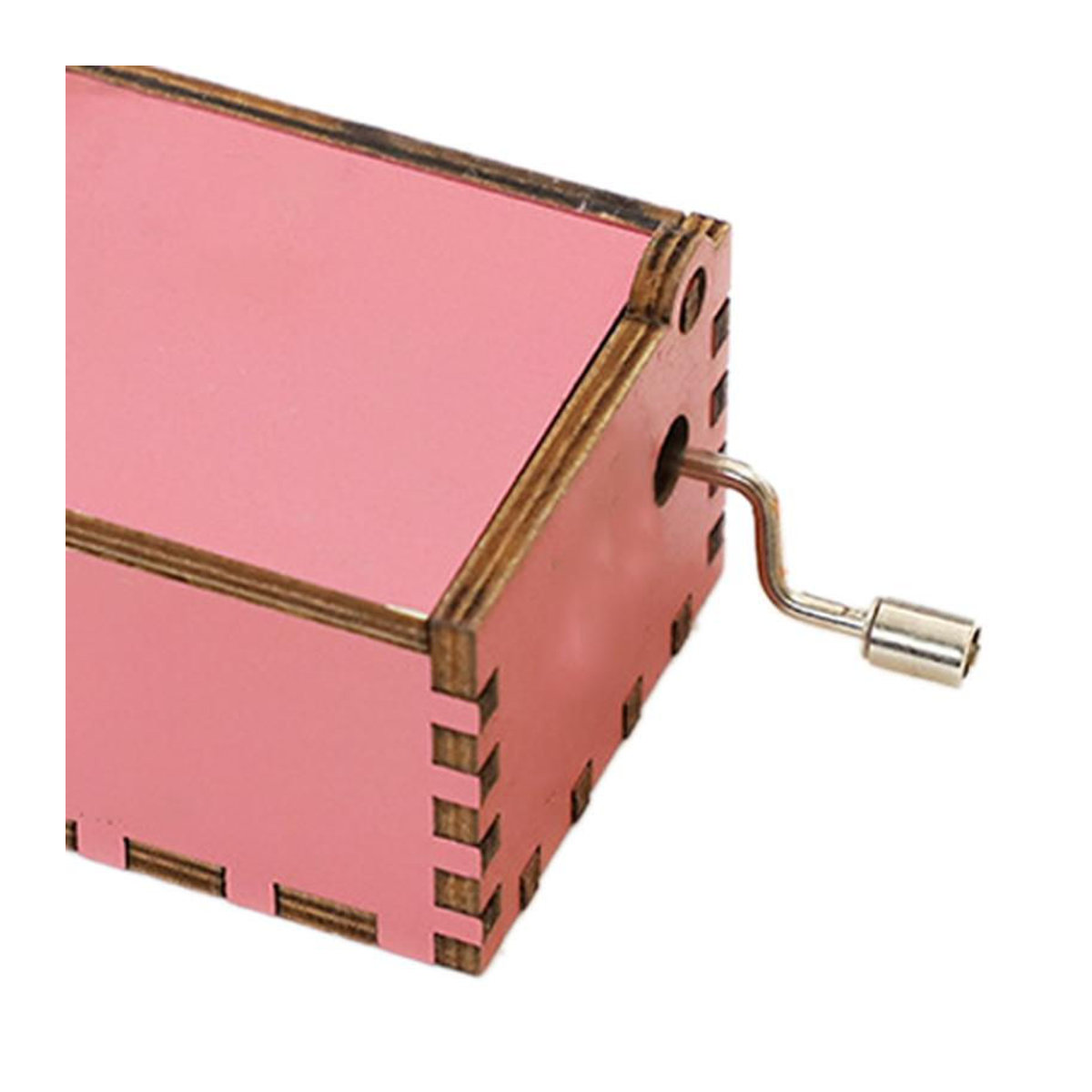CosyHome Klassische Musikdose aus Holz mit Schnitzerei in Rosa - Bild 2