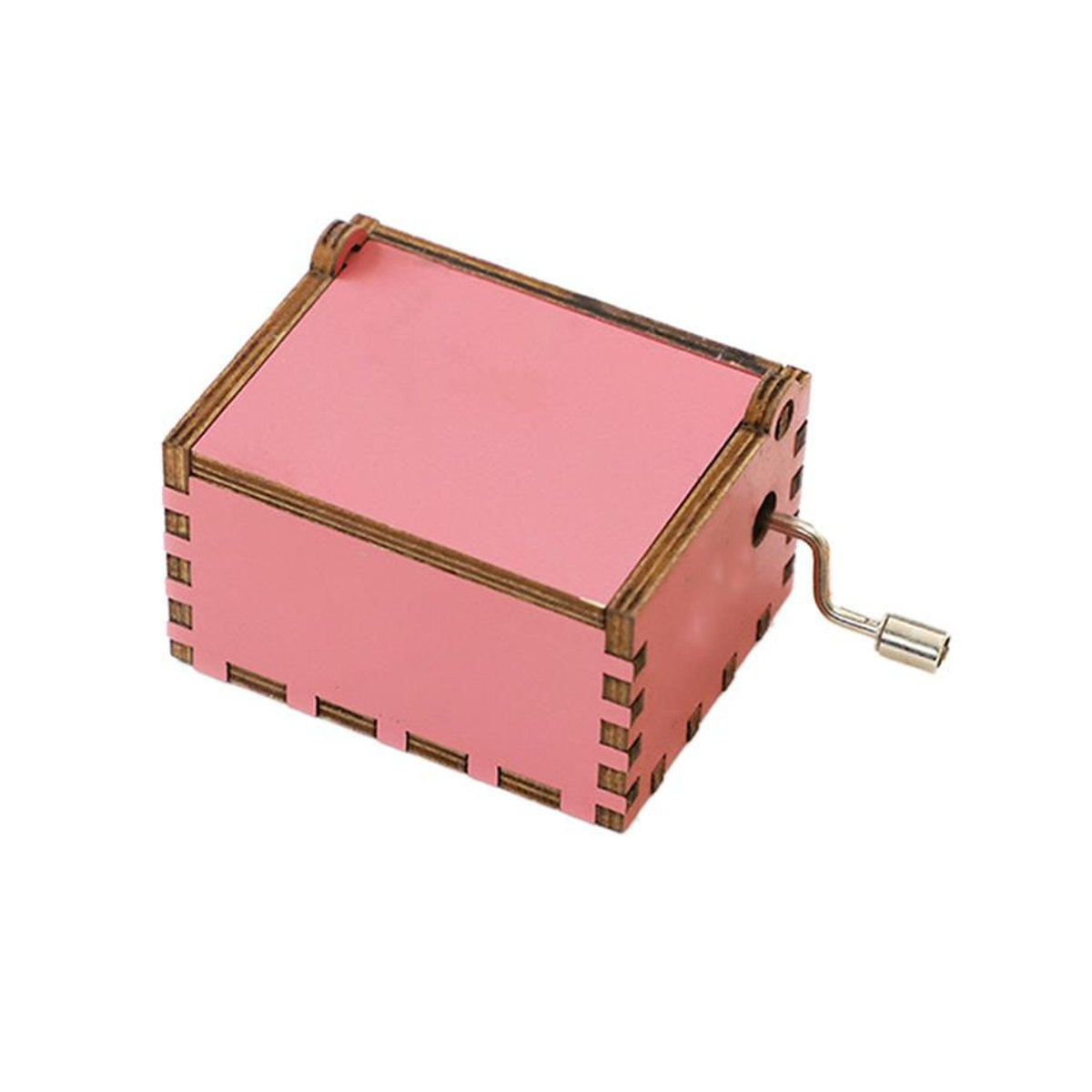 CosyHome Klassische Musikdose aus Holz mit Schnitzerei in Rosa - Bild 3