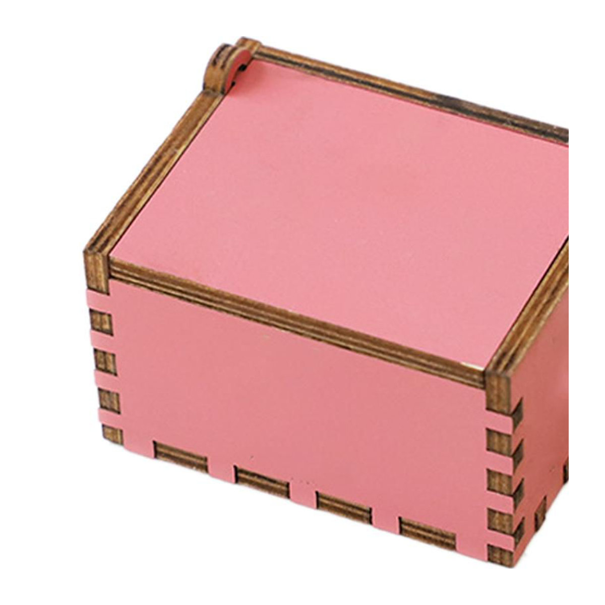 CosyHome Klassische Musikdose aus Holz mit Schnitzerei in Rosa - Bild 4